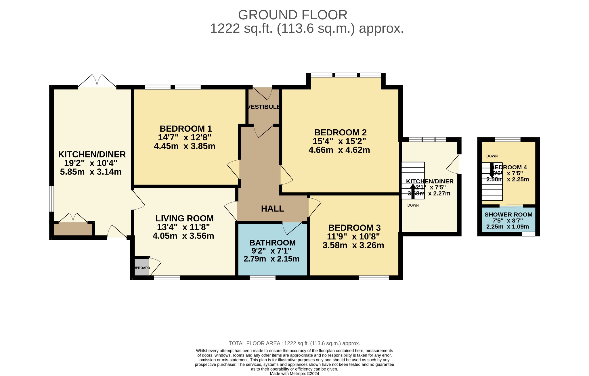 3 bed ground floor flat for sale in Newton Road, Dunoon - Property floorplan