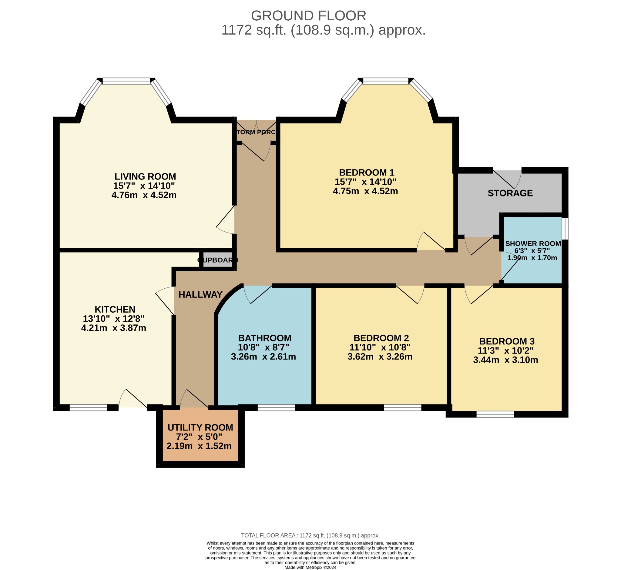 3 bed ground floor flat for sale, Dunoon - Property floorplan