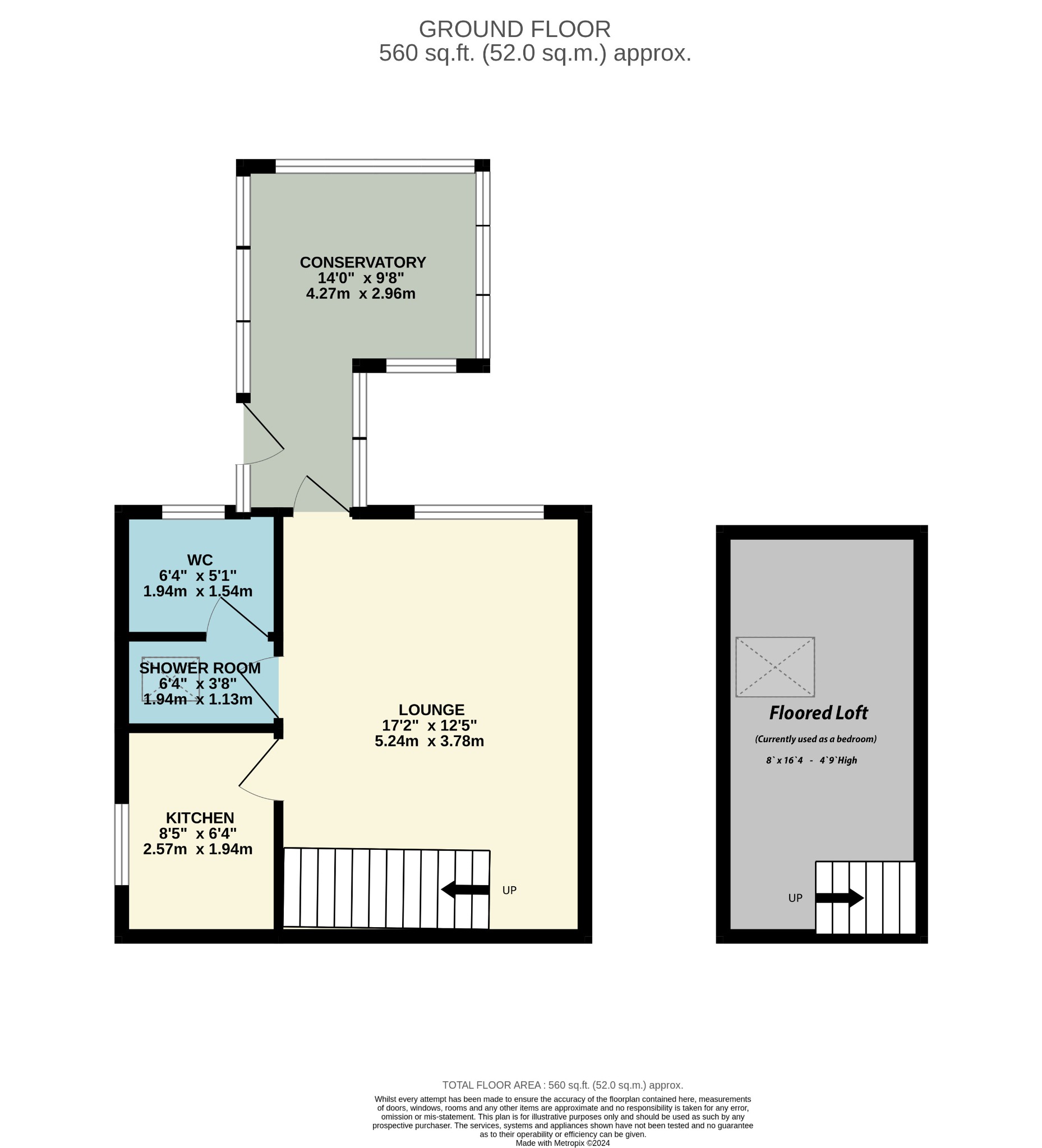 1 bed detached bungalow for sale in Hill Street, Dunoon - Property Floorplan