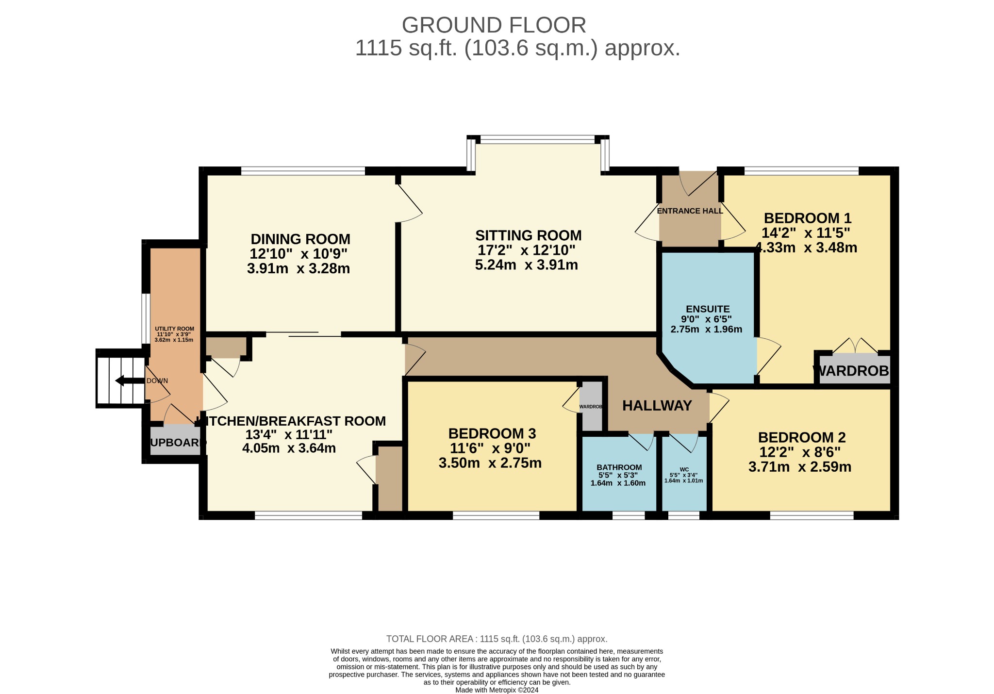 3 bed detached bungalow for sale, Dunoon - Property Floorplan