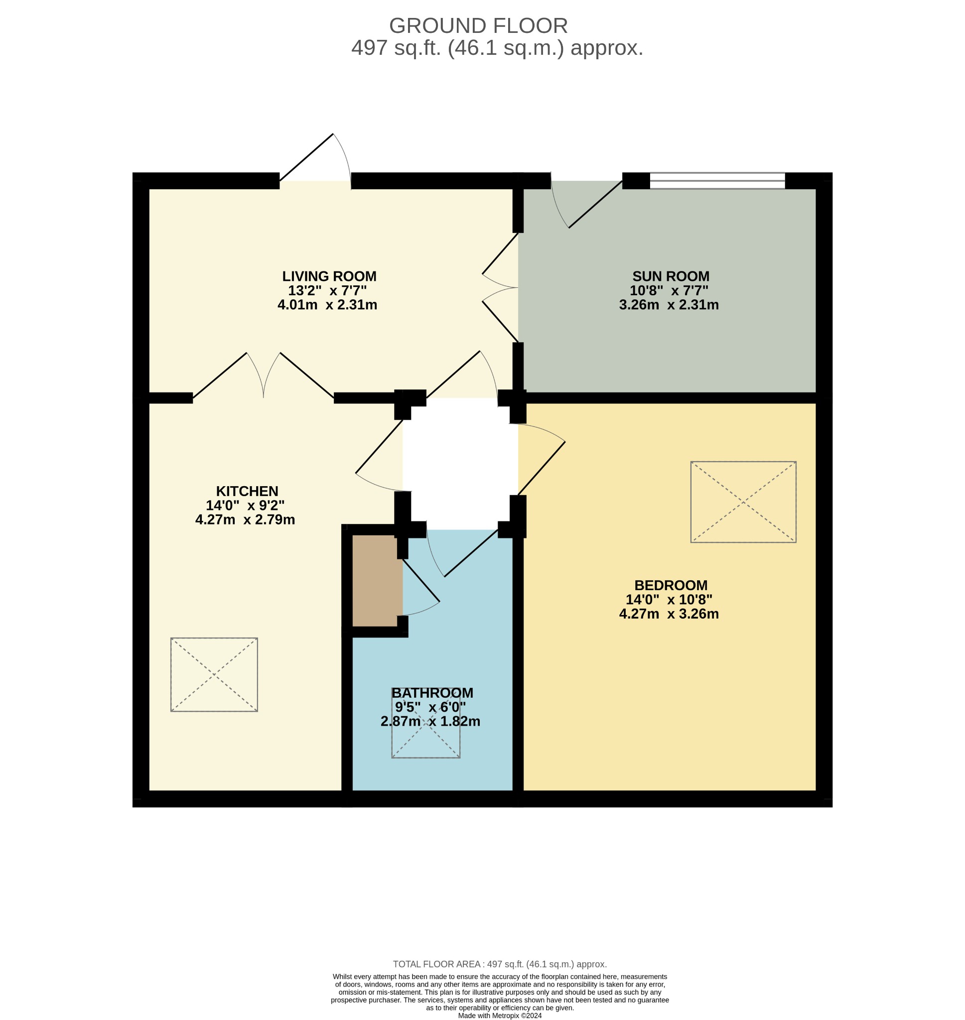 1 bed semi-detached house for sale in Auchamore Road, Dunoon - Property Floorplan