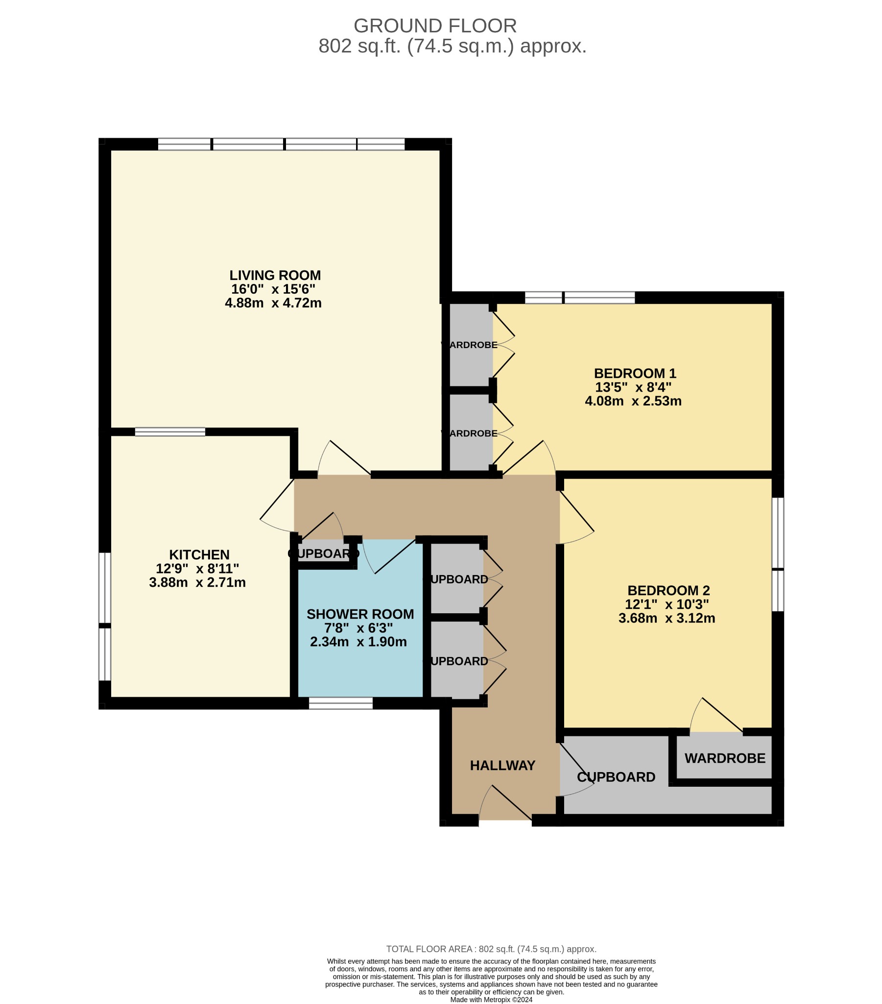 2 bed flat for sale in Fairhaven, Dunoon - Property Floorplan