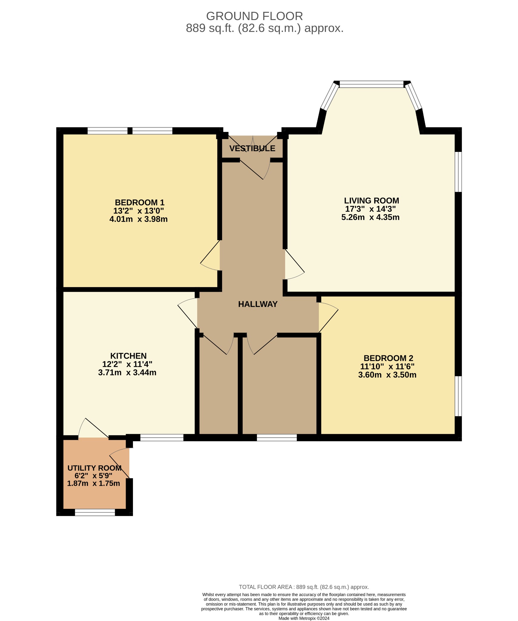 2 bed ground floor flat for sale in Victoria Road, Dunoon - Property Floorplan