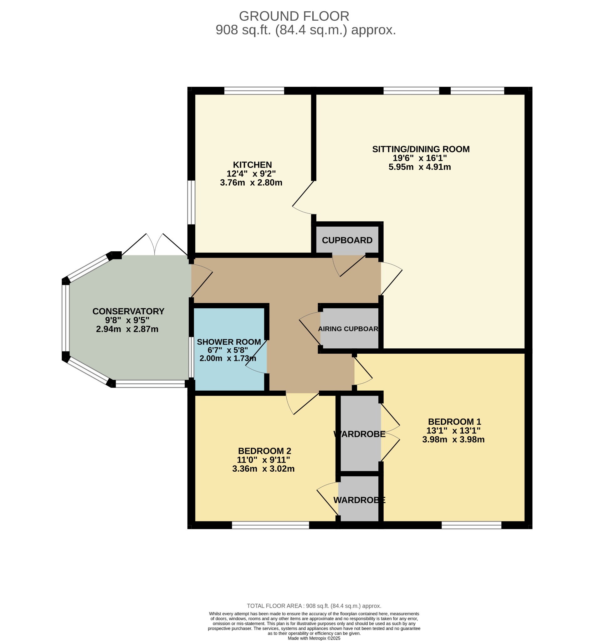 2 bed semi-detached house for sale in Cammesreinach Crescent, Dunoon - Property Floorplan