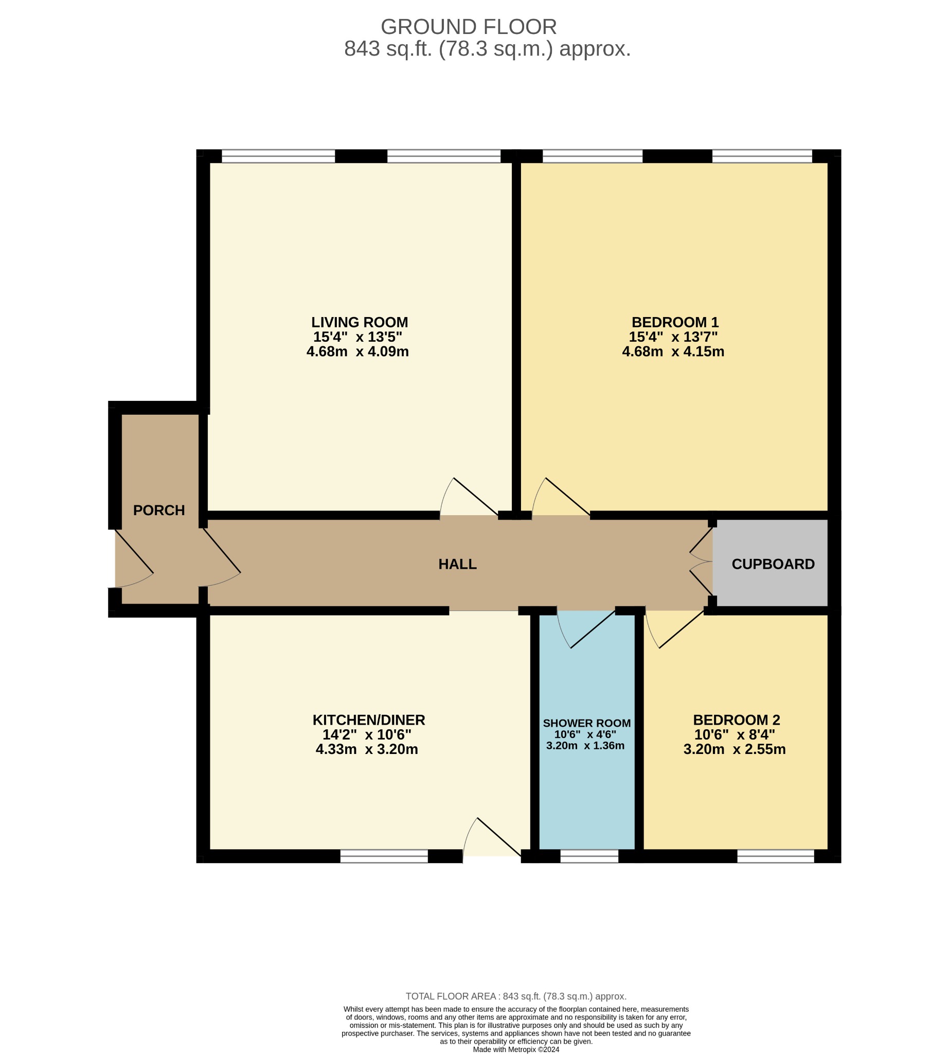 2 bed ground floor flat for sale in Shore Road, Dunoon - Property Floorplan