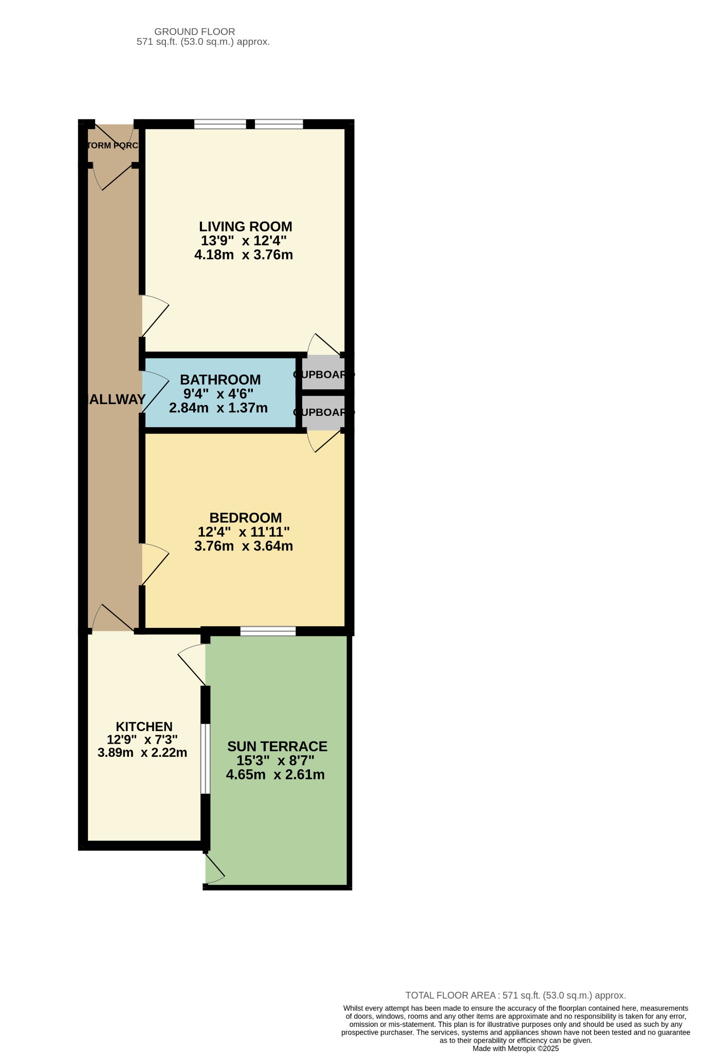 1 bed semi-detached bungalow for sale in King Street, Dunoon - Property Floorplan