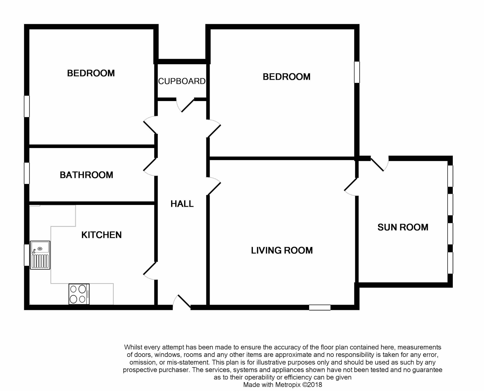 2 bed ground floor flat for sale in Church Street, Dunoon - Property Floorplan