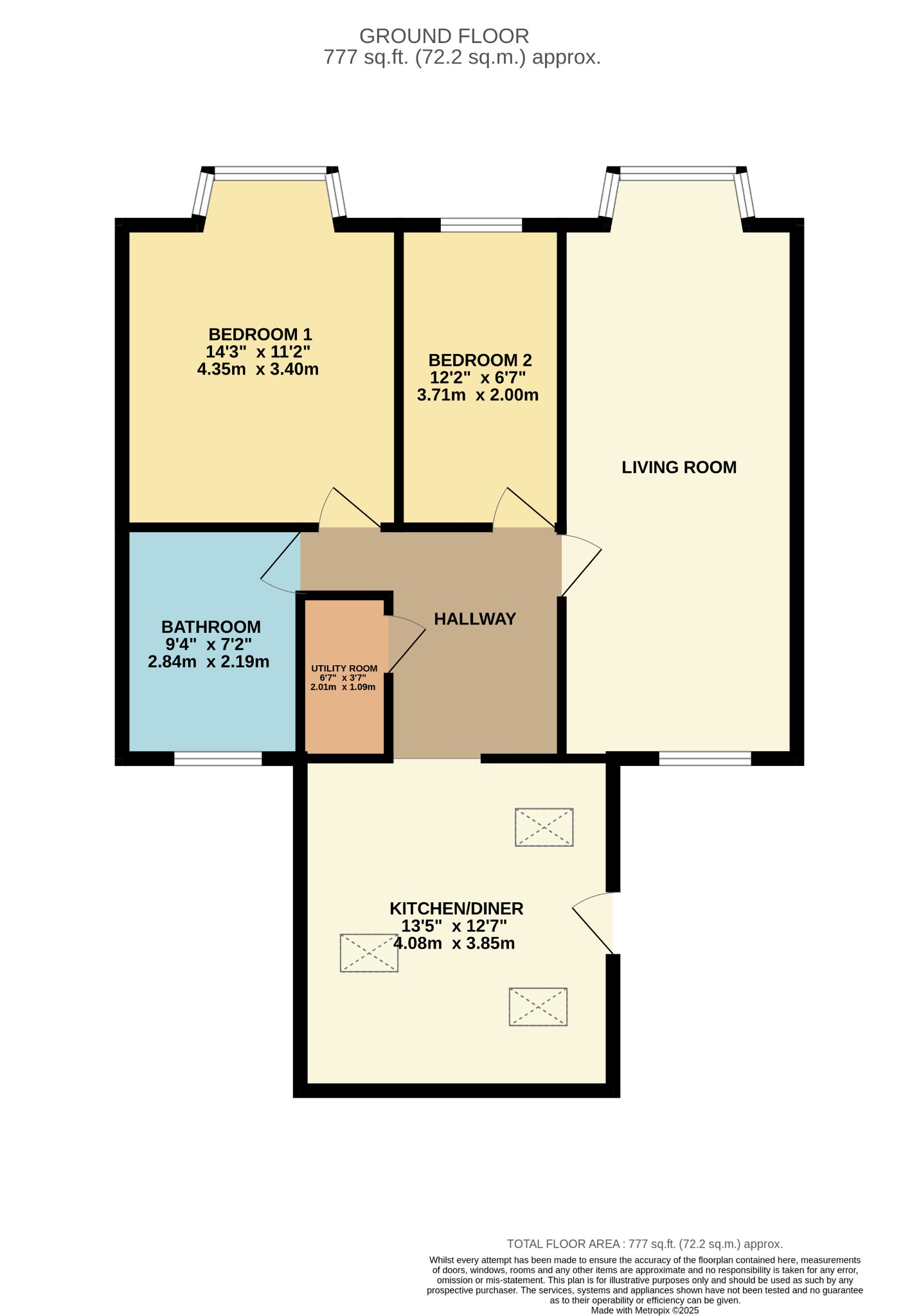 2 bed flat for sale in Shore Road, Dunoon - Property Floorplan