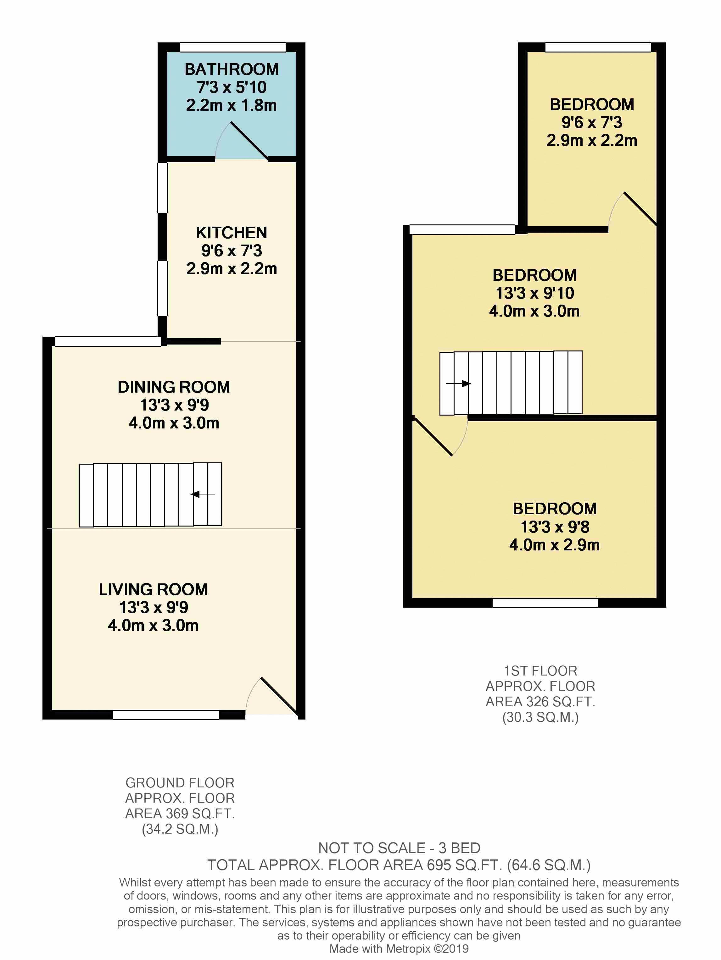 3 bed house to rent in Glencoe Road, Chatham - Property Floorplan