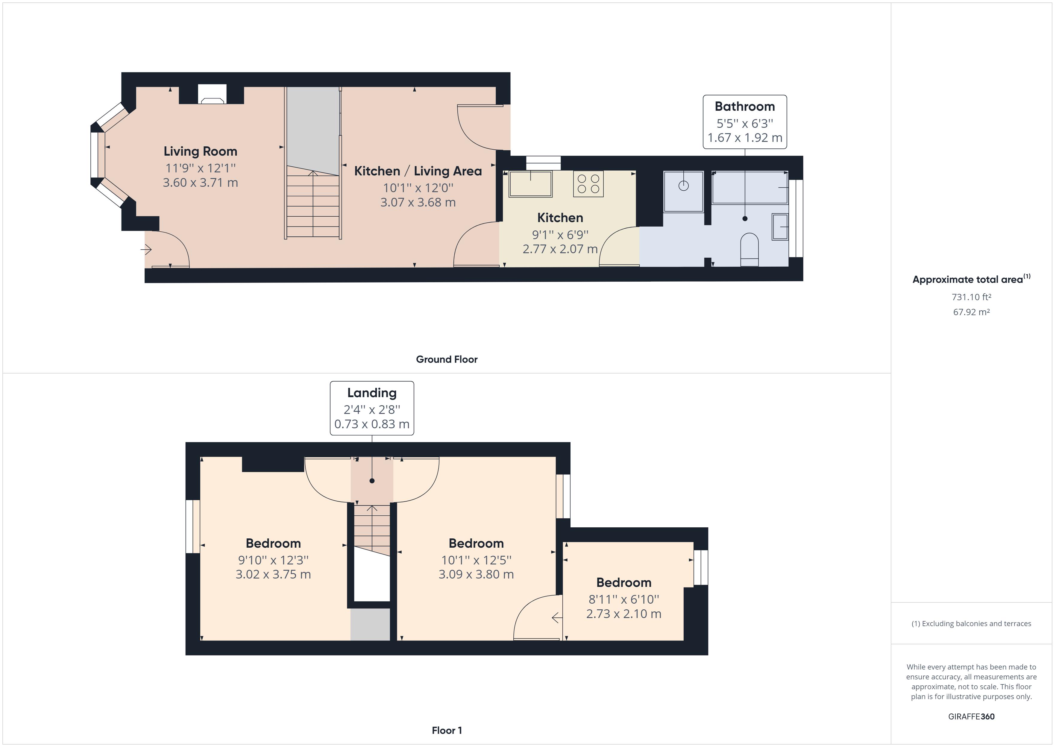 3 bed house to rent in Curzon Road, Chatham - Property Floorplan
