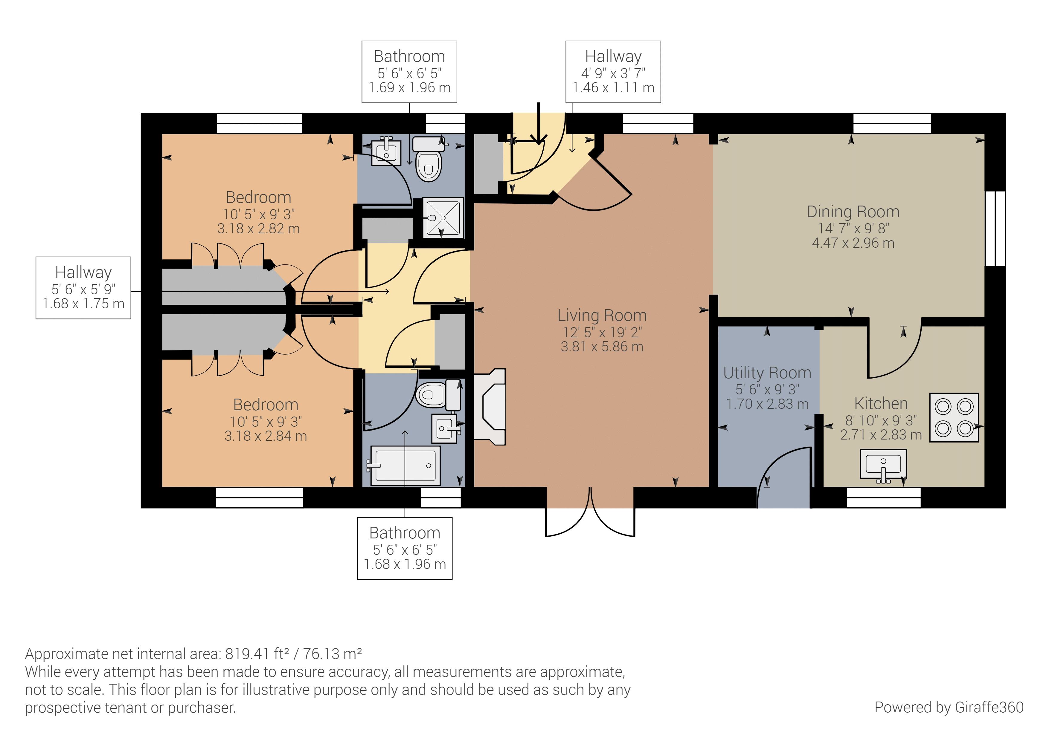 2 bed park home for sale in Vicarage Lane, Rochester - Property Floorplan