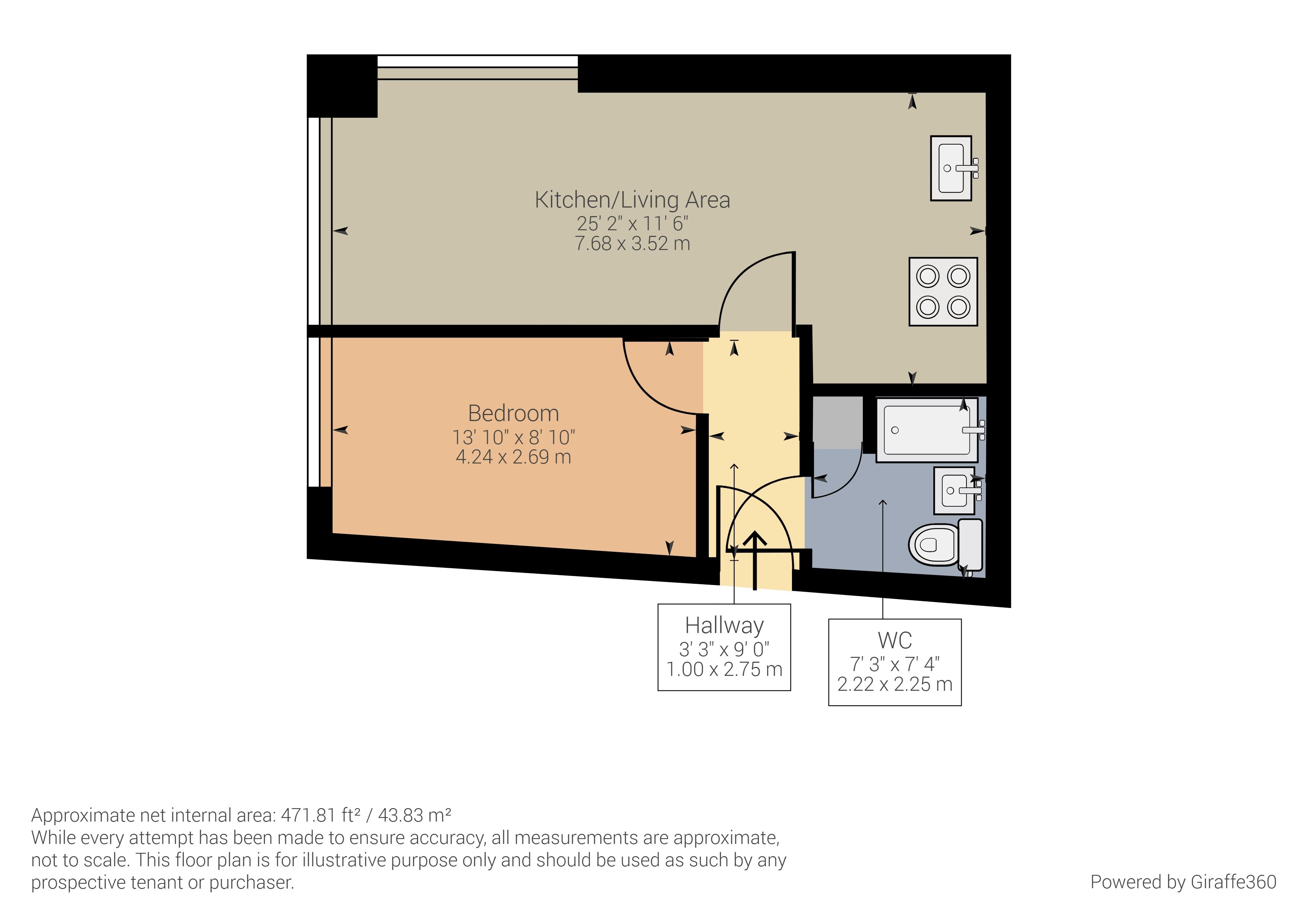 1 bed for sale in Bank Street, Maidstone - Property Floorplan
