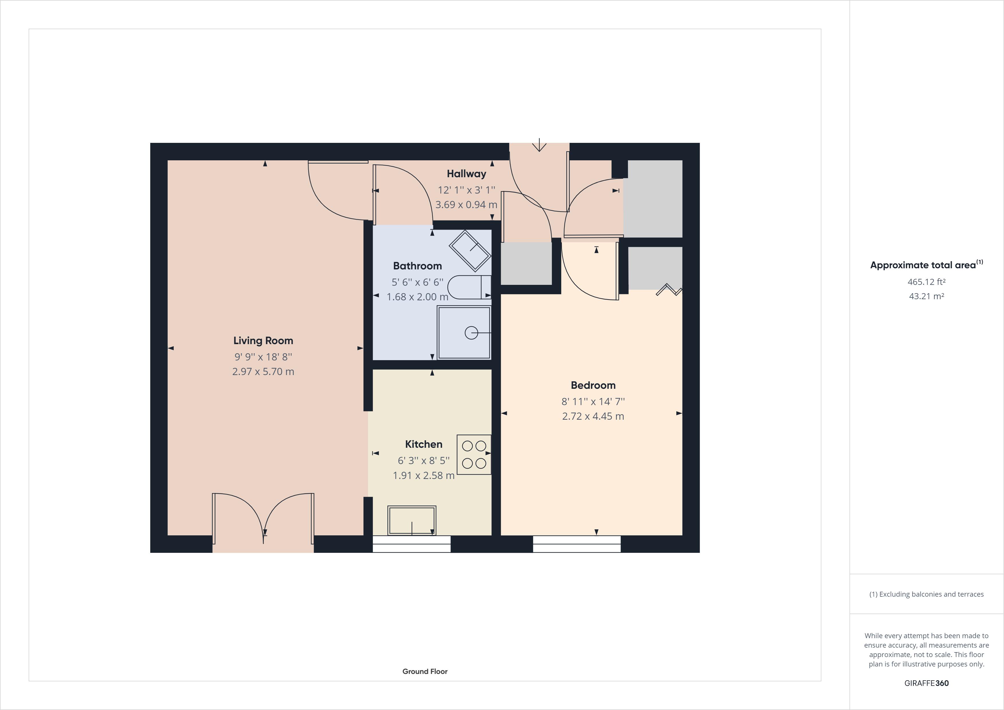 1 bed for sale in Willow Grange, Rochester - Property Floorplan