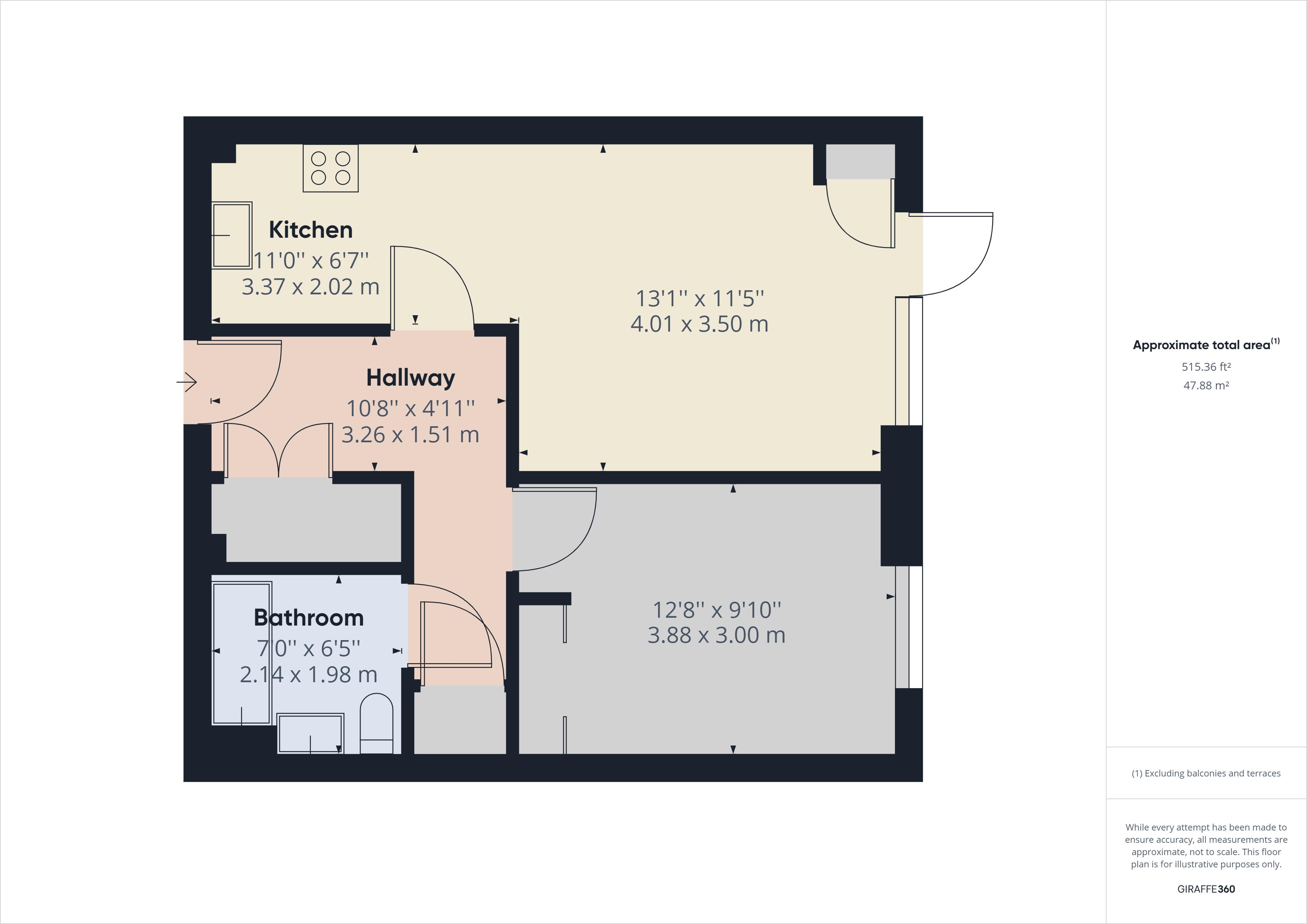 1 bed to rent in Cory's Road, Kent - Property Floorplan