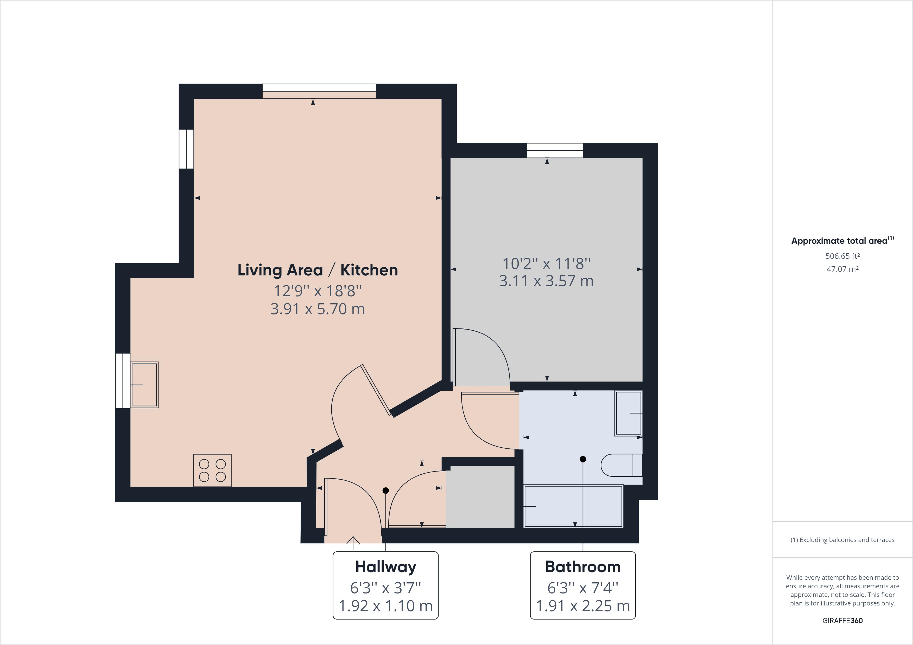 1 bed for sale in Tenor Drive, Rochester - Property Floorplan