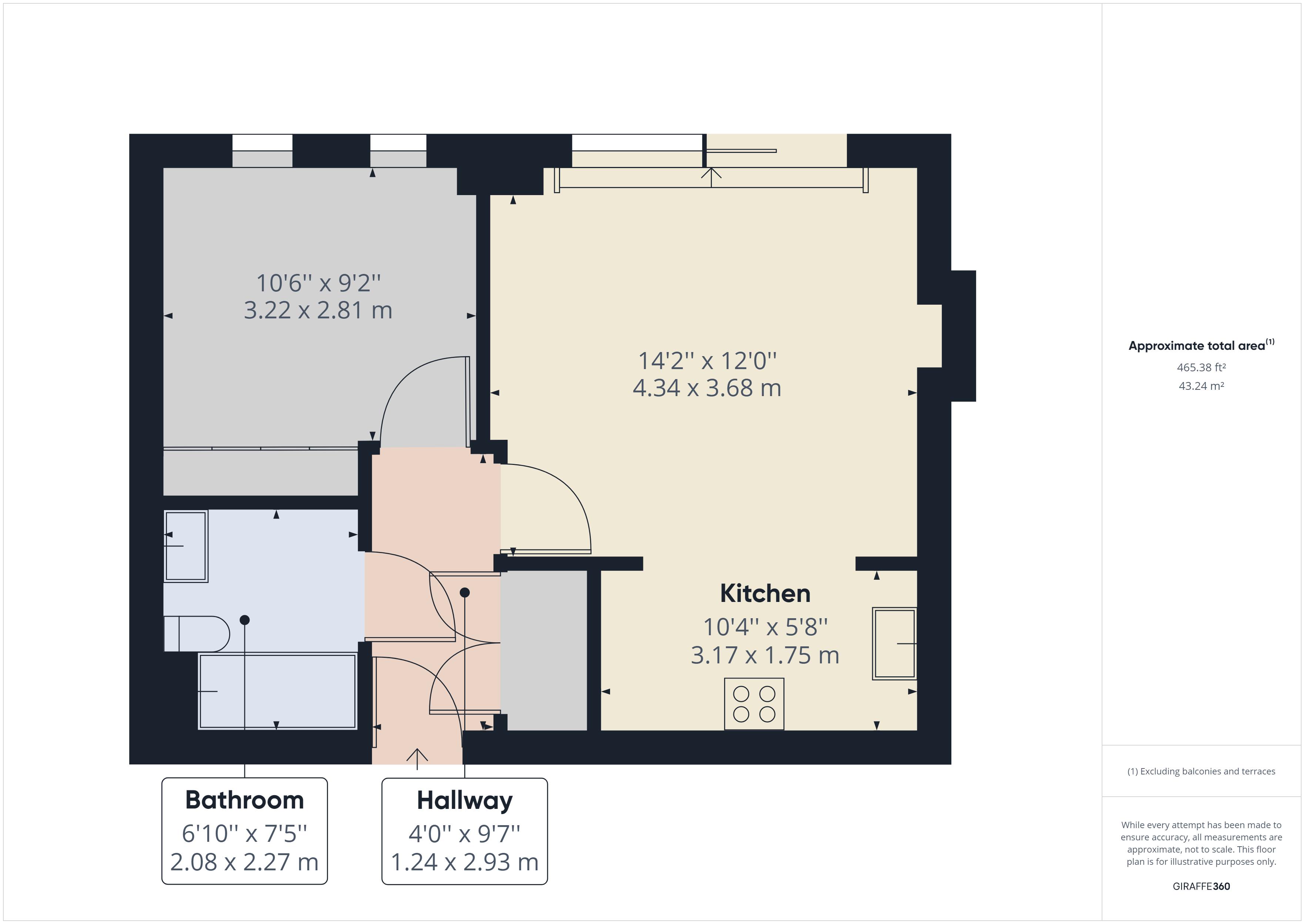 1 bed for sale in Pan Peninsula Square, London - Property Floorplan