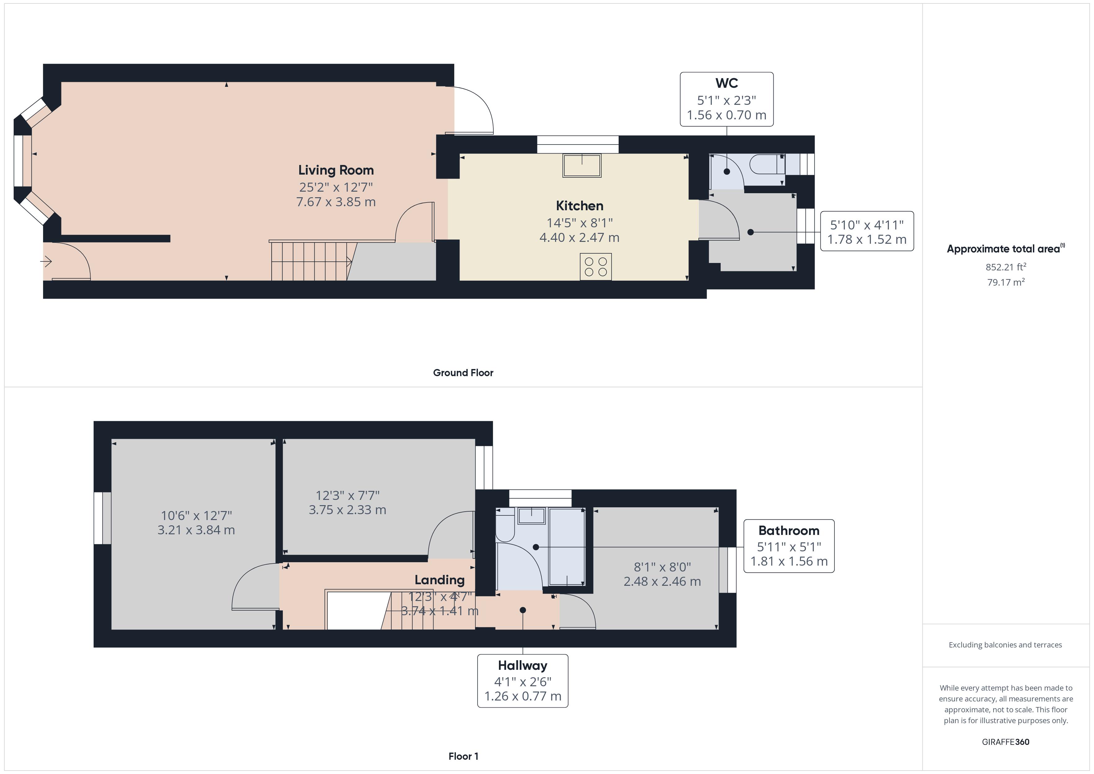 3 bed to rent in Beaconsfield Road, Chatham - Property Floorplan