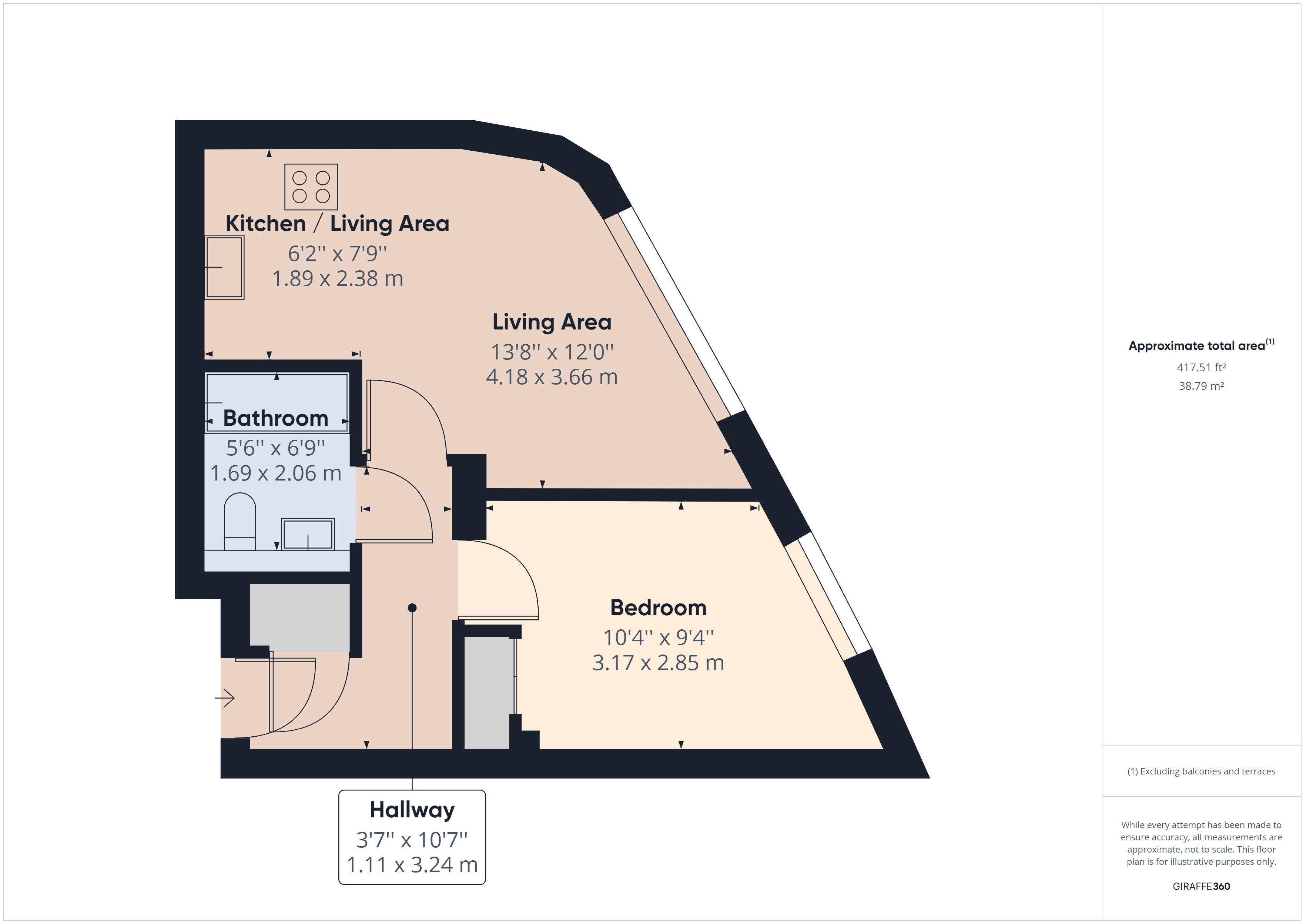 1 bed flat for sale in Dock Head Road, Chatham - Property Floorplan