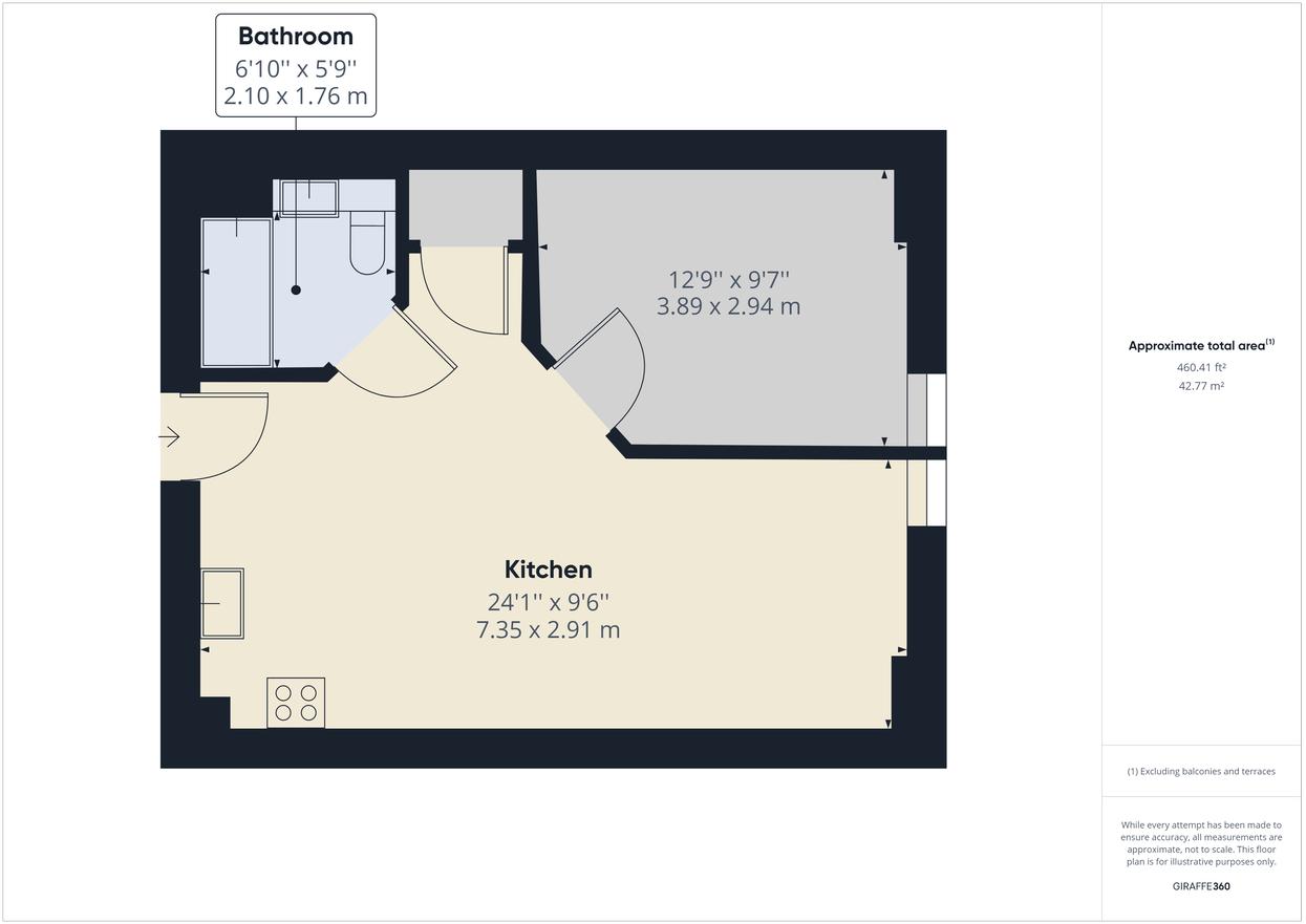 1 bed to rent in Prince Regent House, Chatham - Property Floorplan