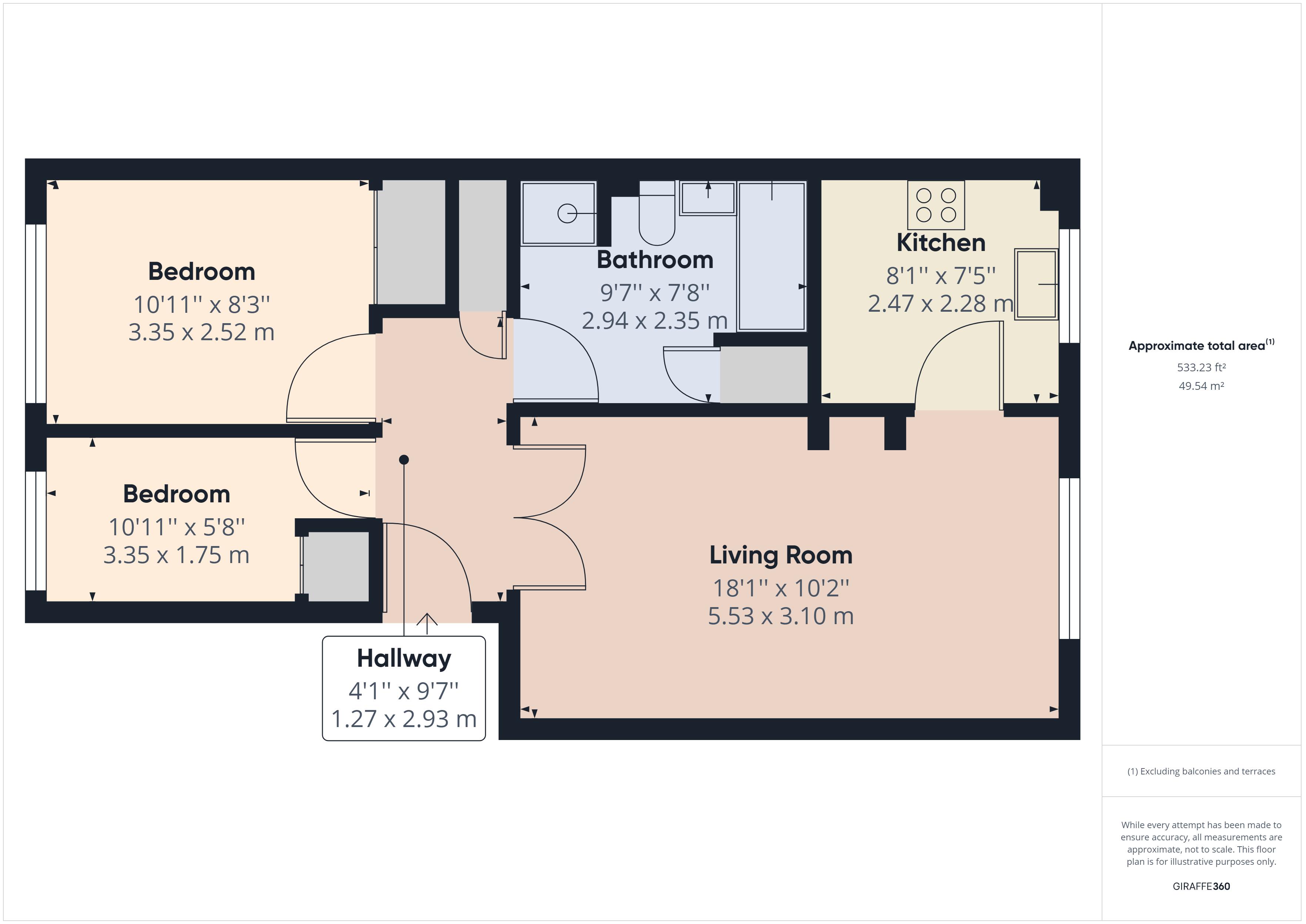2 bed flat to rent in Tyndale Court, London - Property Floorplan