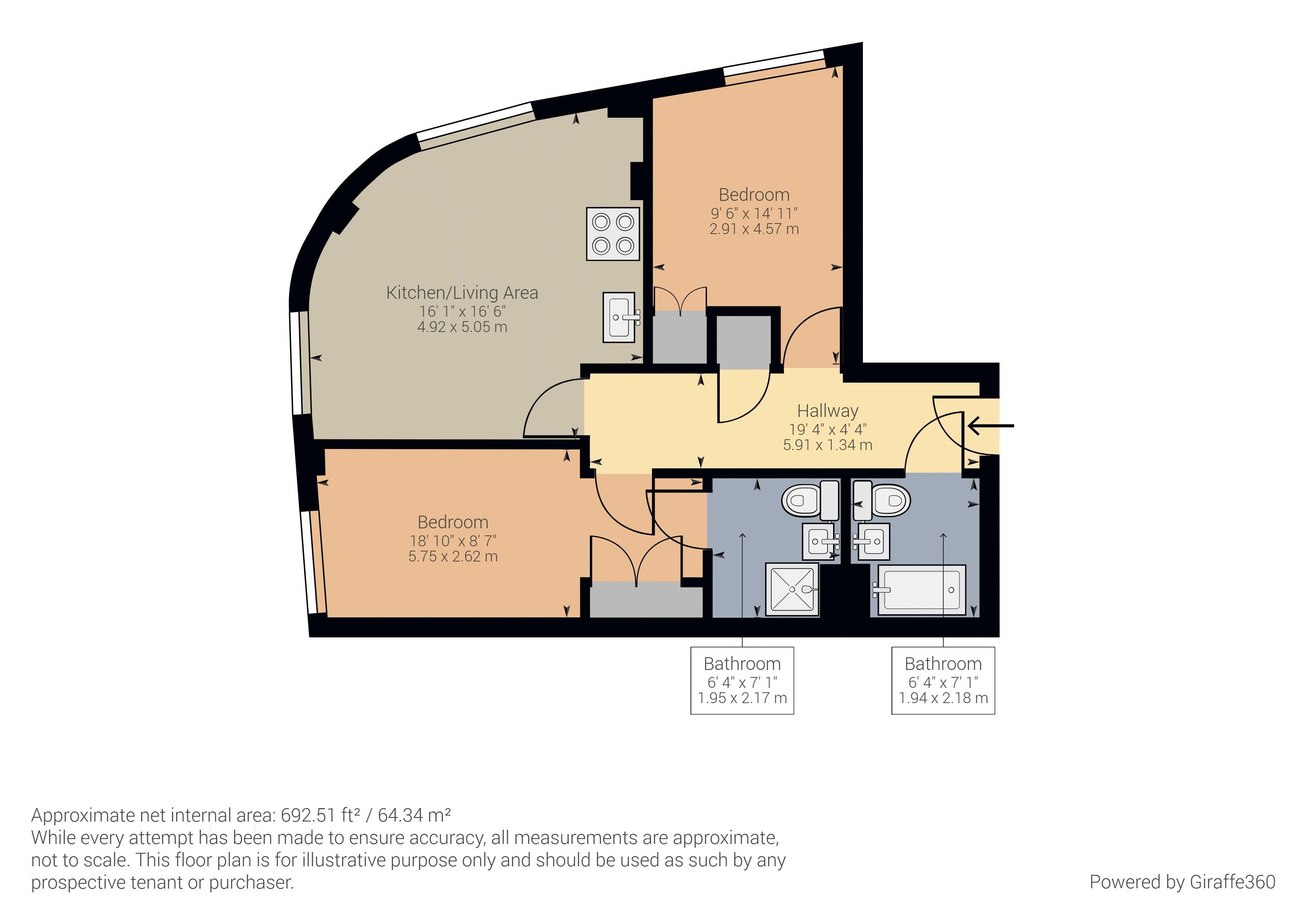 2 bed for sale in Dock Head Road, Chatham Maritime - Property Floorplan