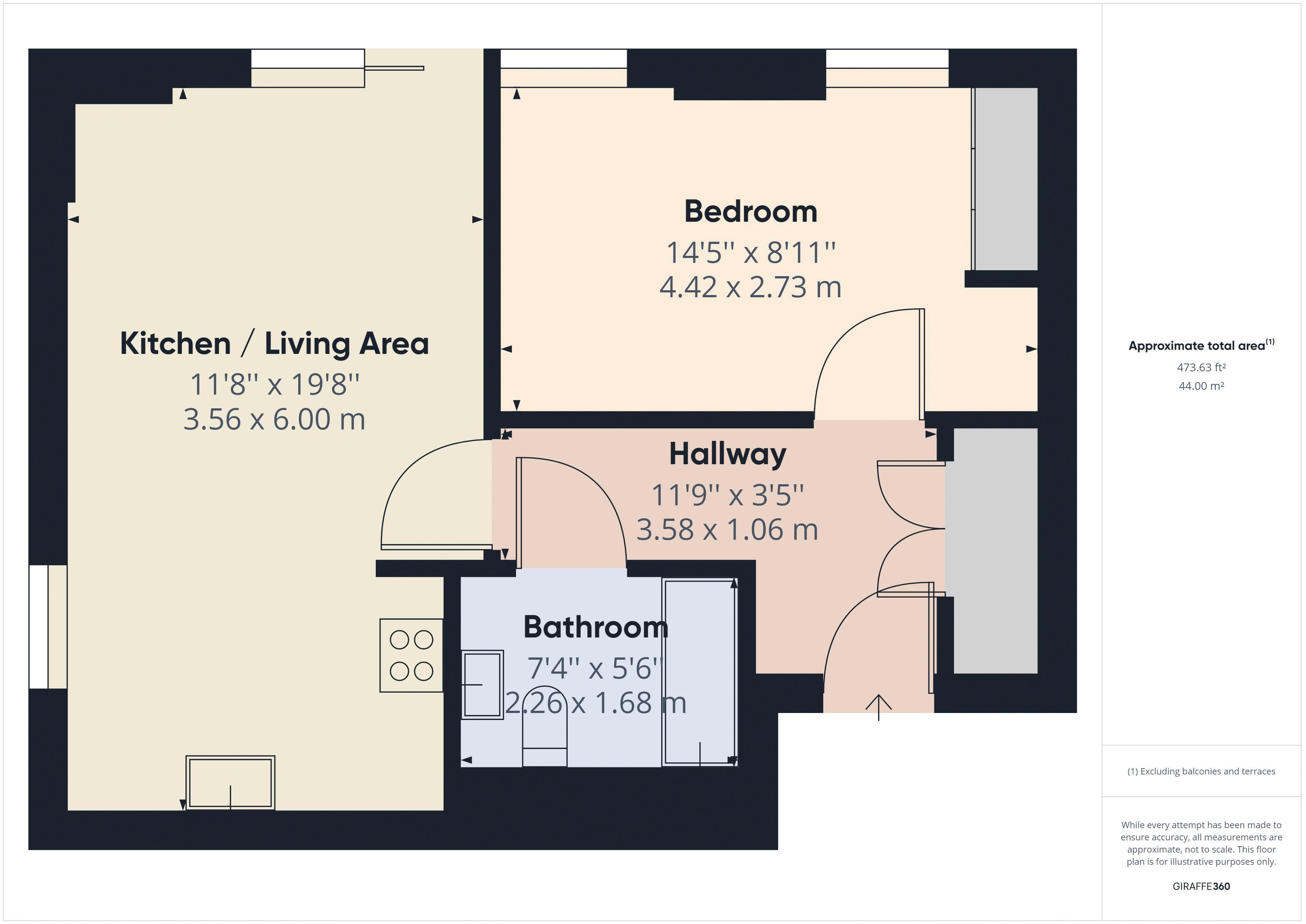 1 bed to rent in Casson Apartments, London - Property Floorplan