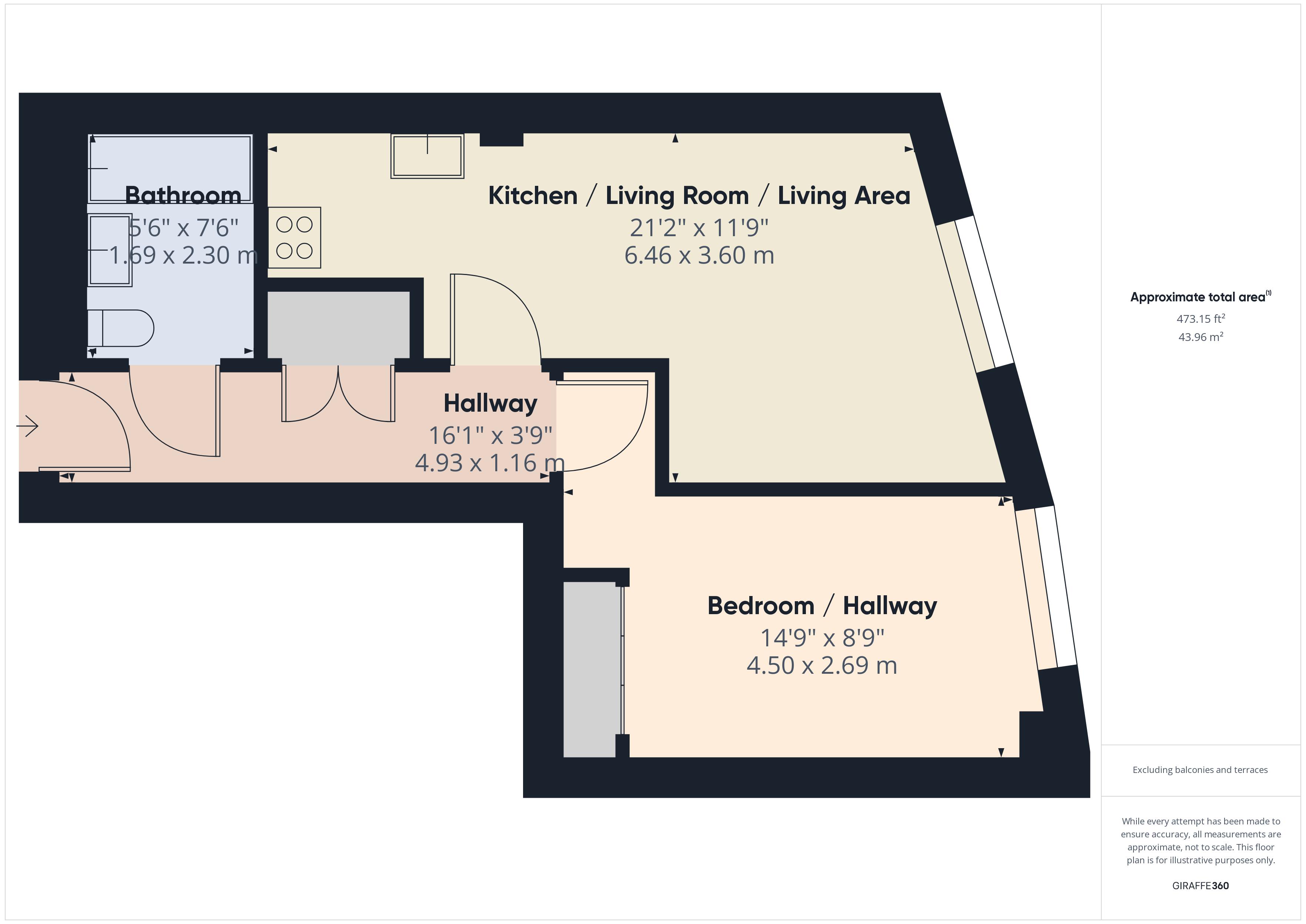 1 bed for sale in Dock Head Road, Chatham - Property Floorplan