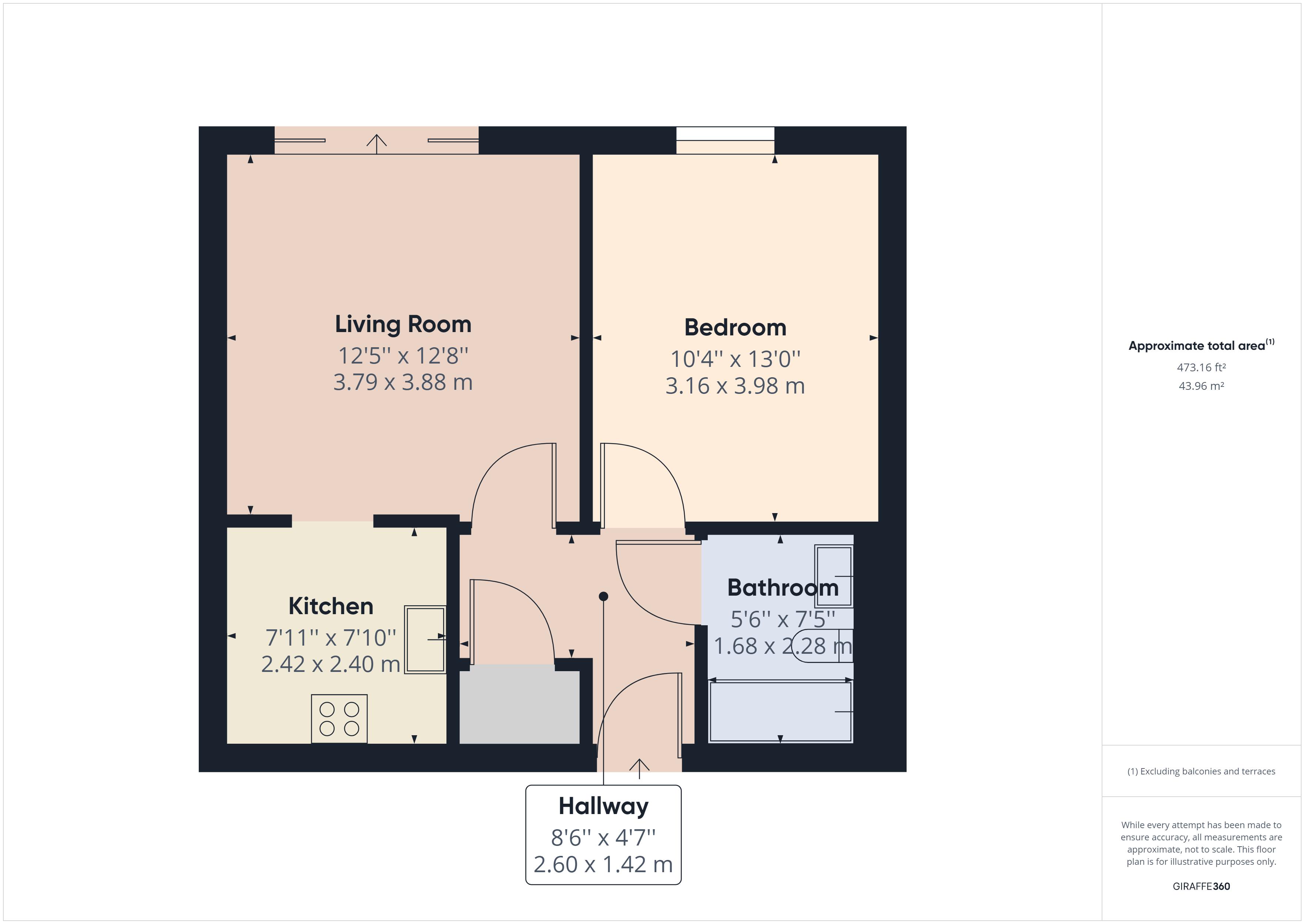 1 bed flat to rent in Western Gateway, London - Property Floorplan