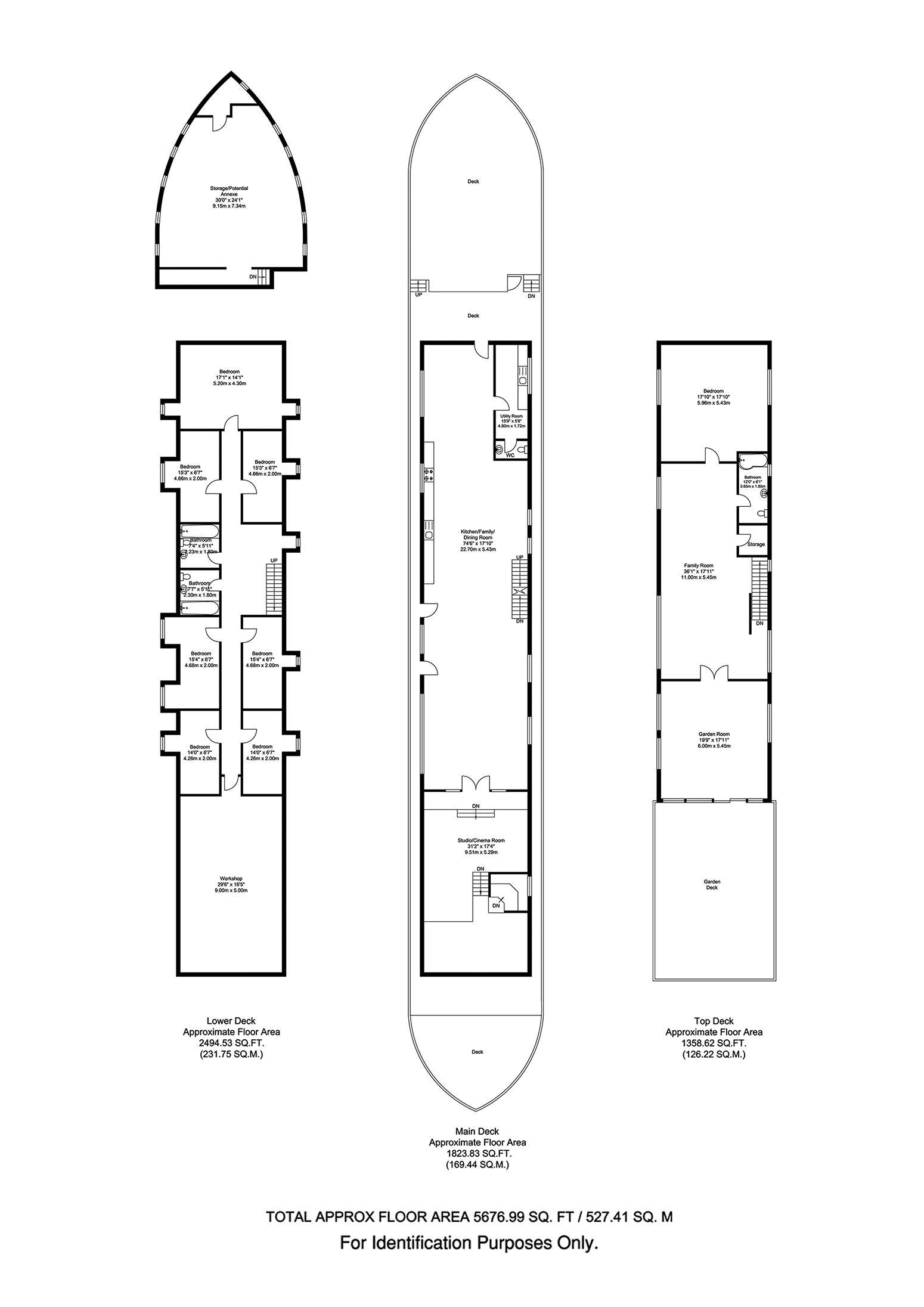 8 bed house boat for sale in Vicarage Lane, Rochester - Property Floorplan