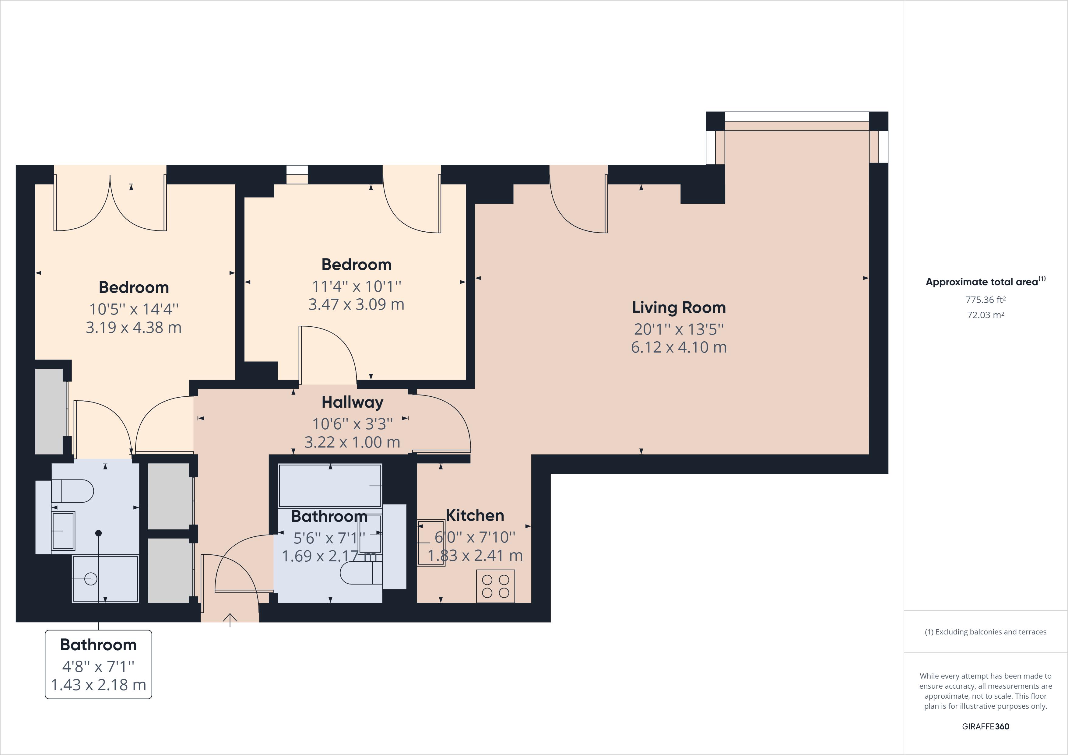 2 bed for sale in Dock Head Road, Chatham - Property Floorplan