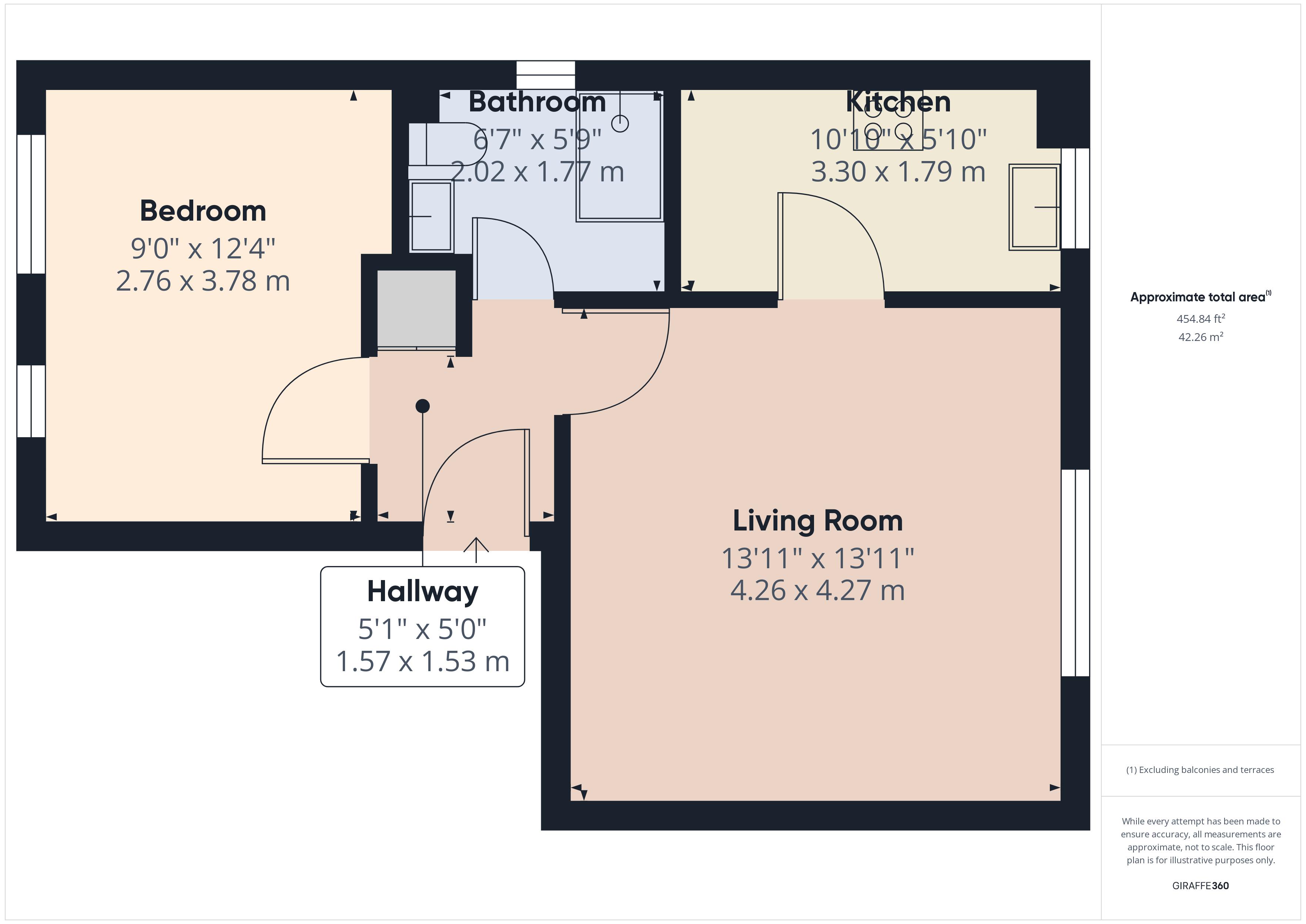 1 bed to rent in Telegraph Place, London - Property Floorplan