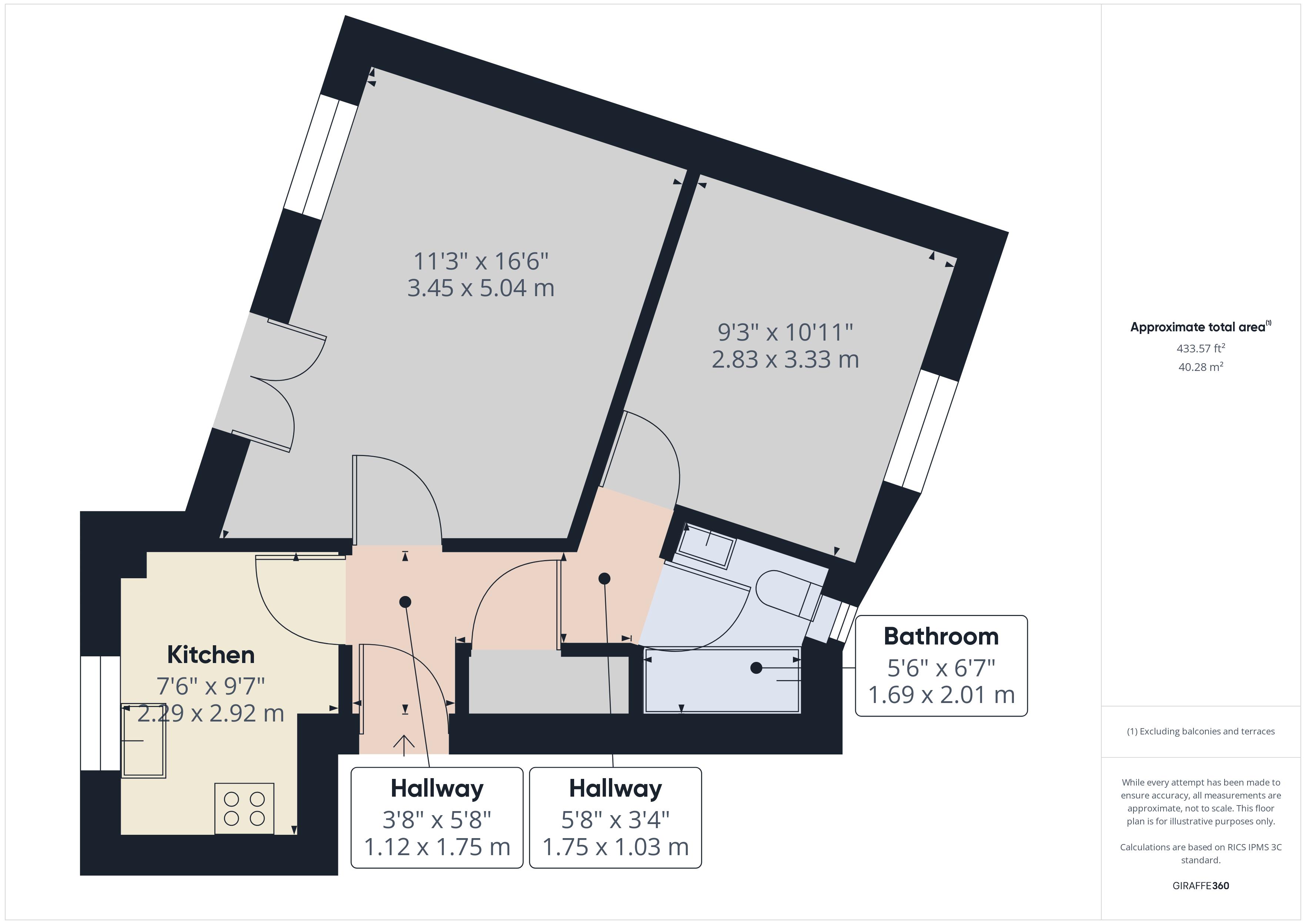 1 bed to rent in The Pintails, Chatham - Property Floorplan