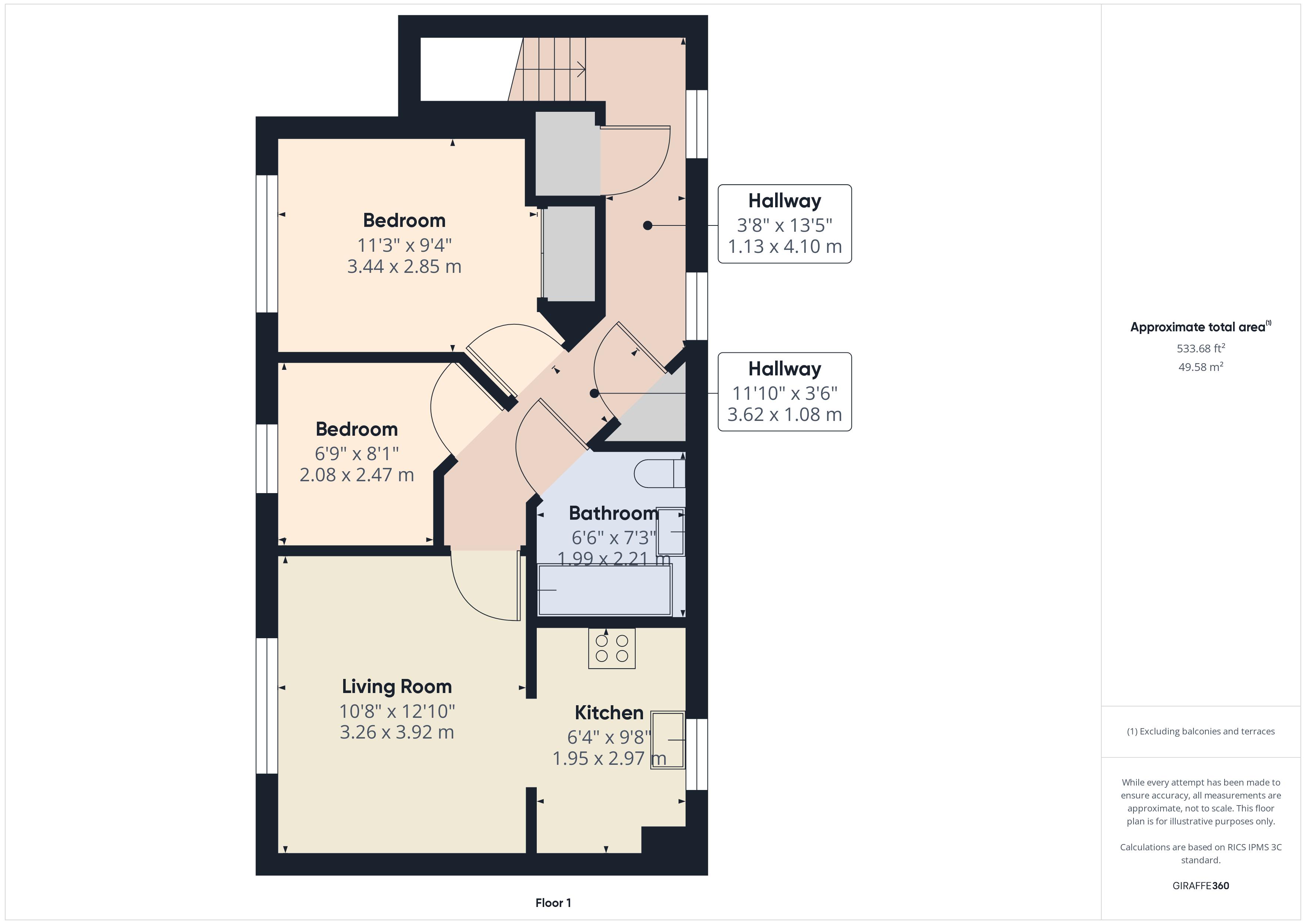 2 bed for sale in Juno Way, Rochester - Property Floorplan