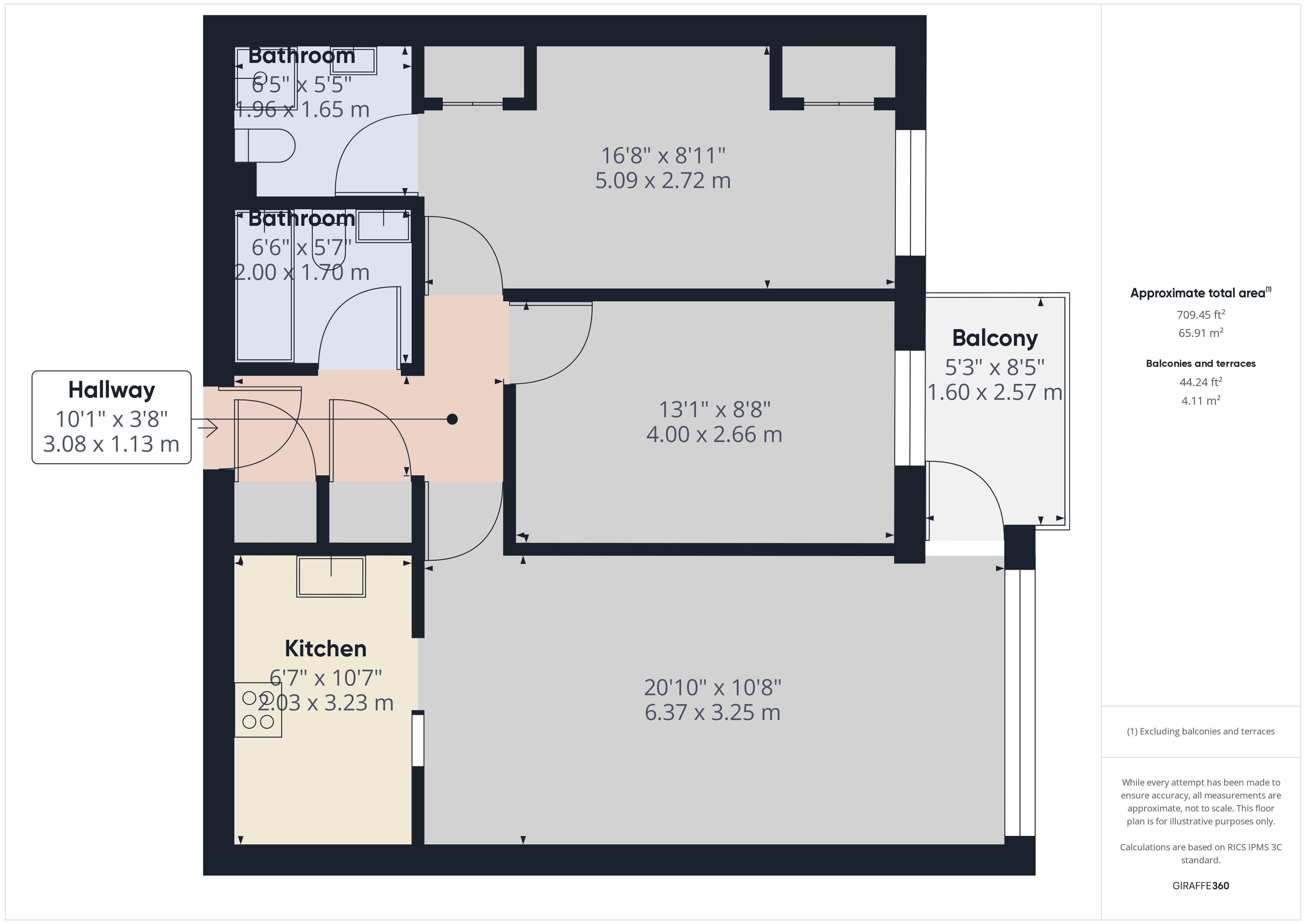 2 bed to rent in St. Davids Square, London - Property Floorplan