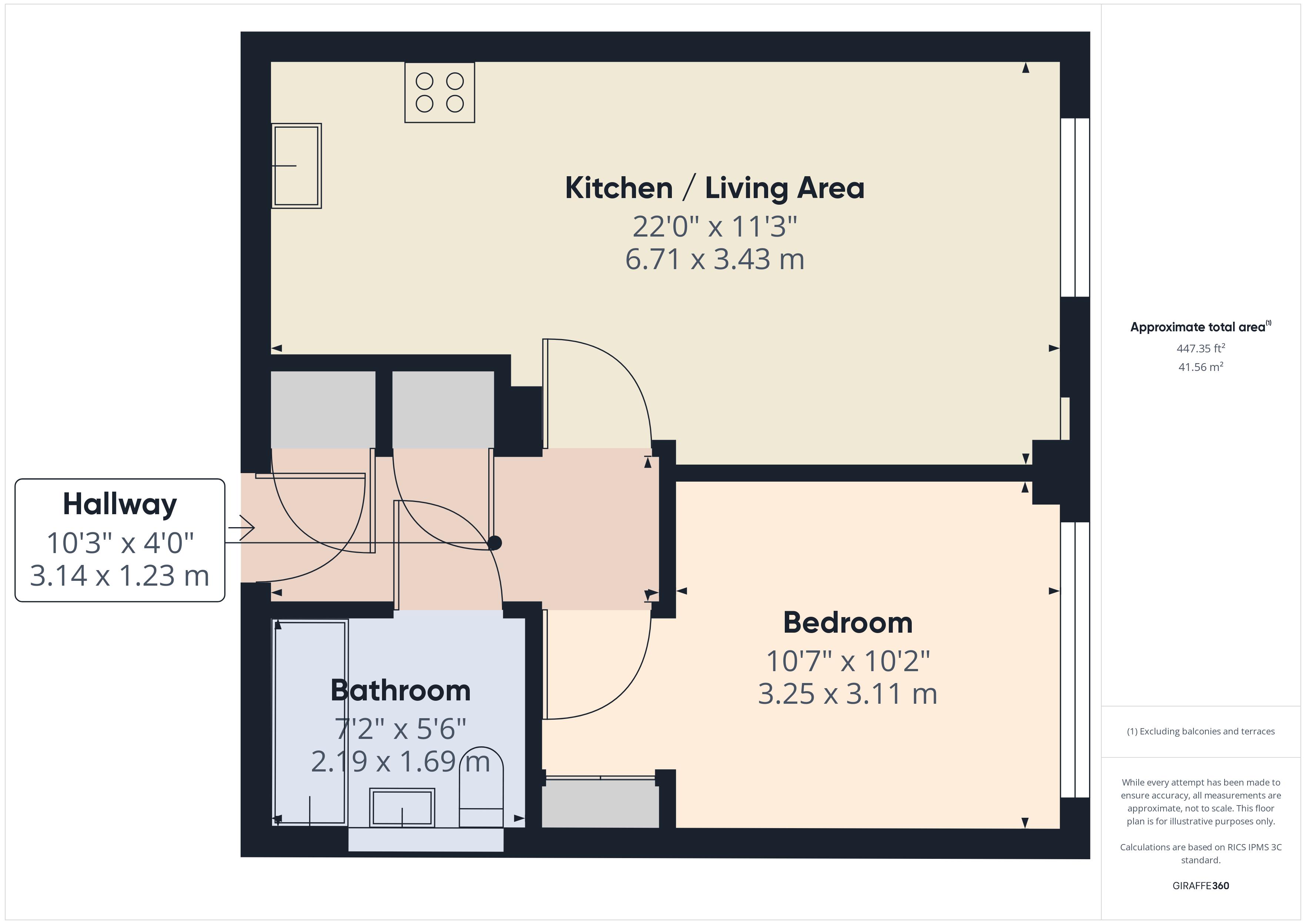 1 bed for sale in Dock Head Road, Chatham - Property Floorplan