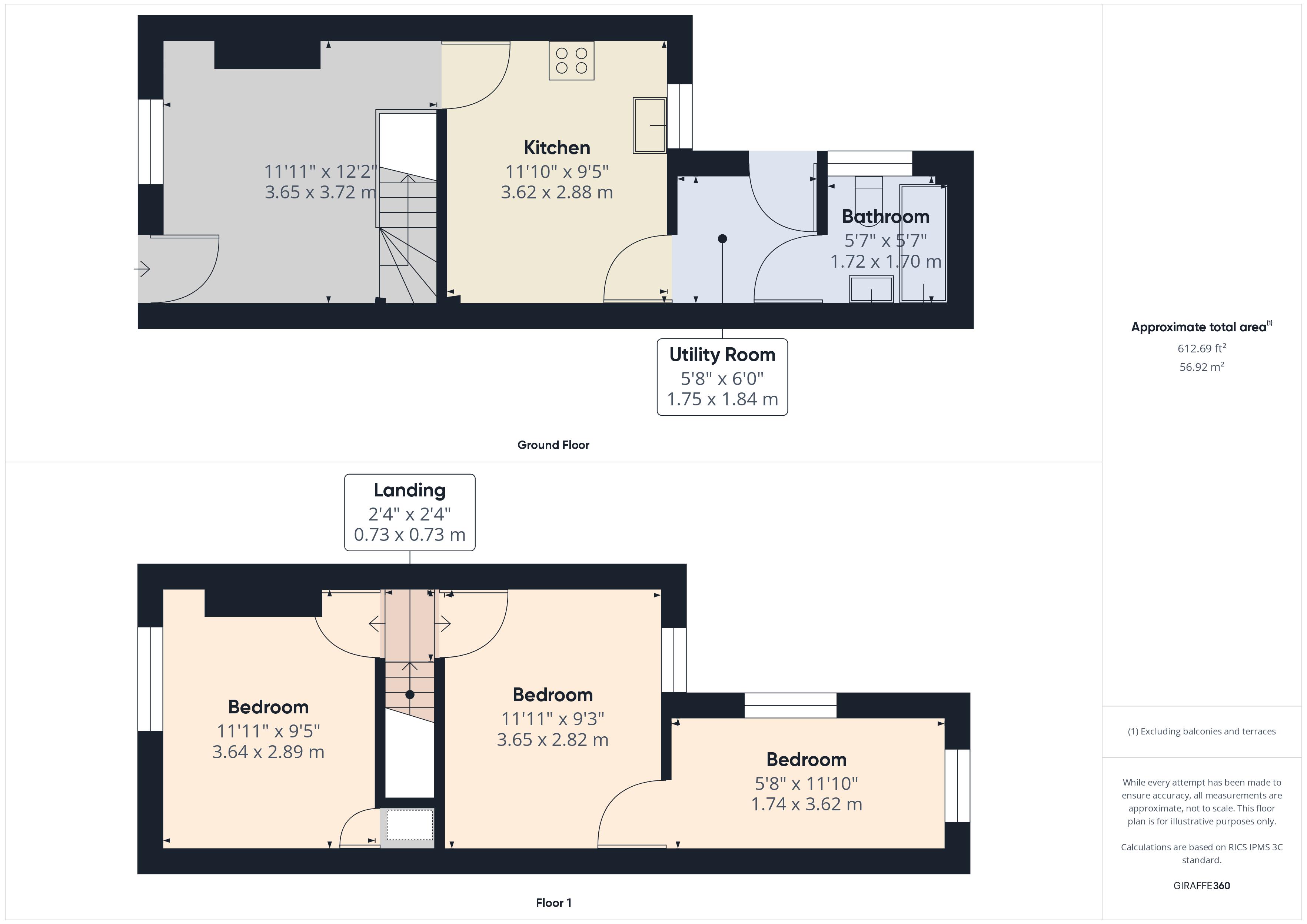 3 bed house for sale in Luton Road, Chatham - Property Floorplan