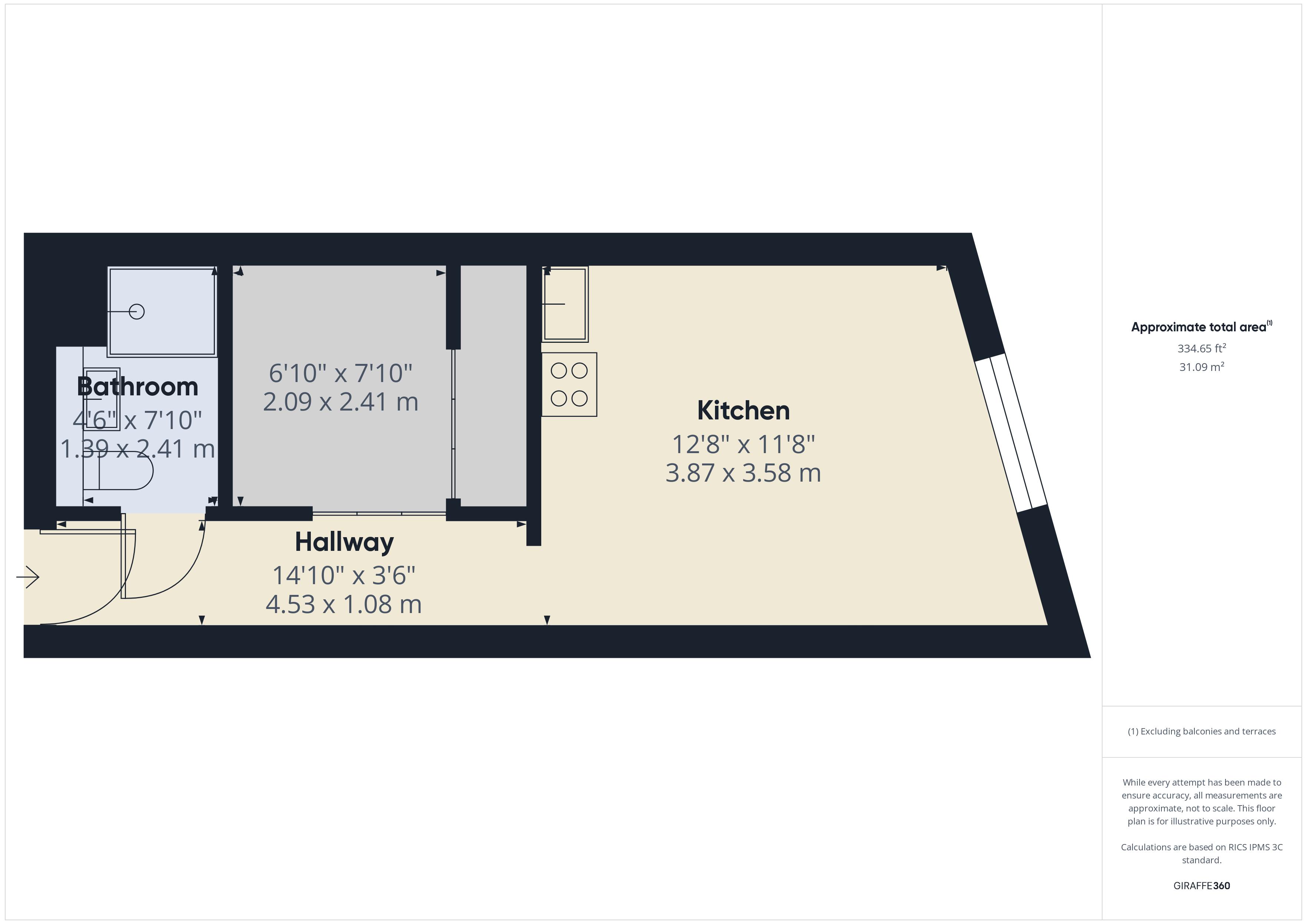 1 bed for sale in Dock Head Road, Chatham - Property Floorplan