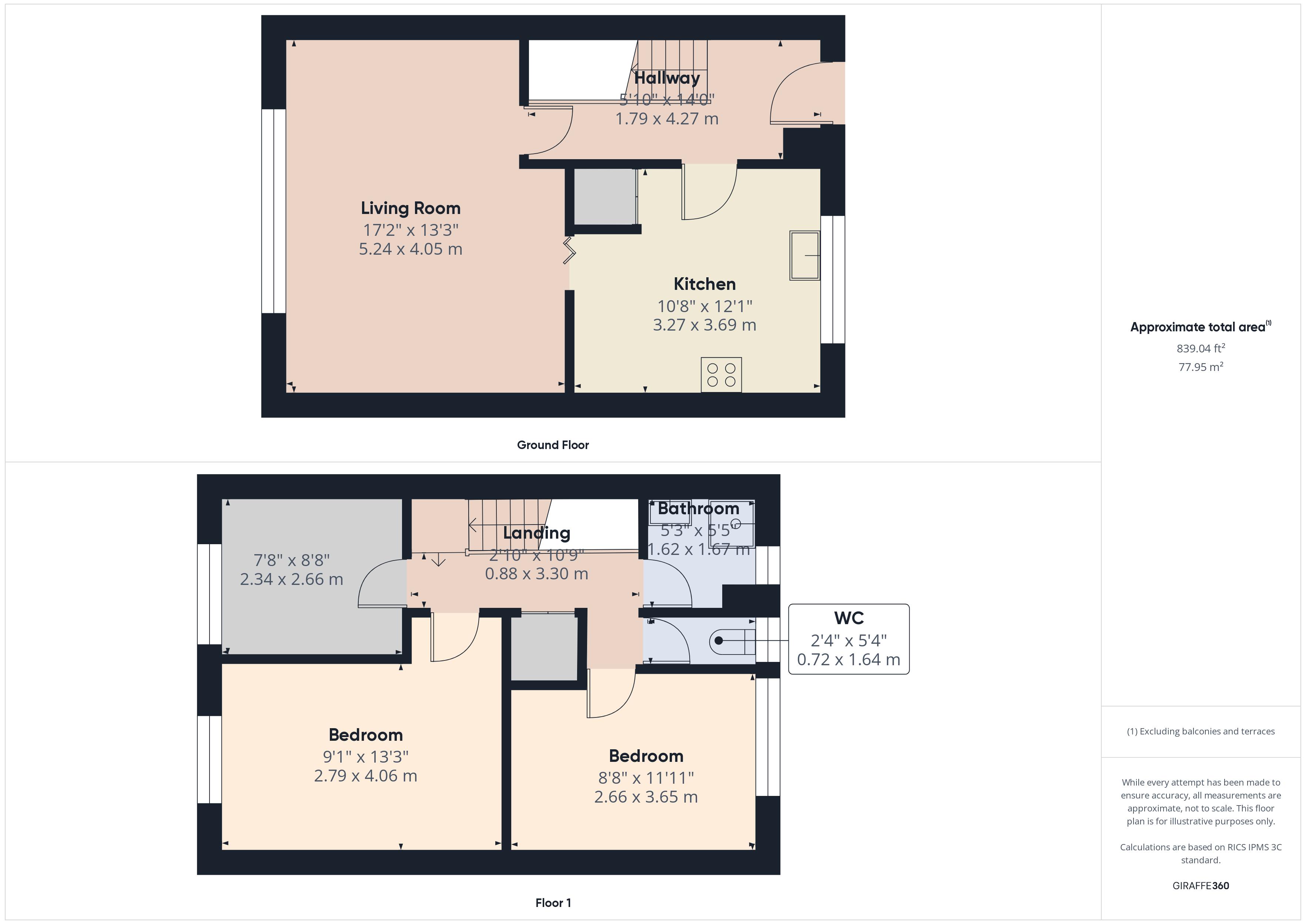 3 bed flat for sale in Oakum court, Chatham - Property Floorplan