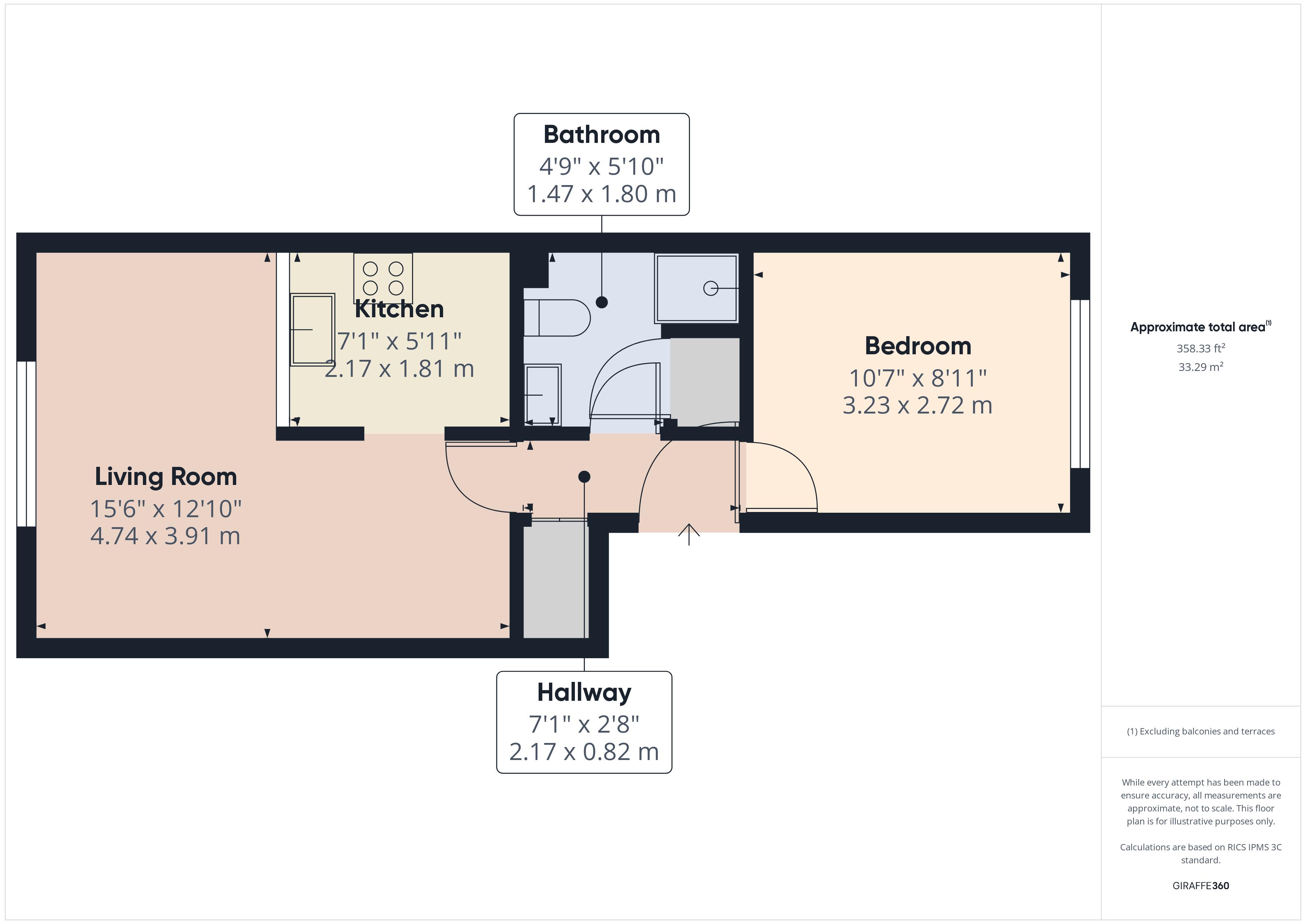 1 bed flat for sale in Transom Square, London - Property Floorplan