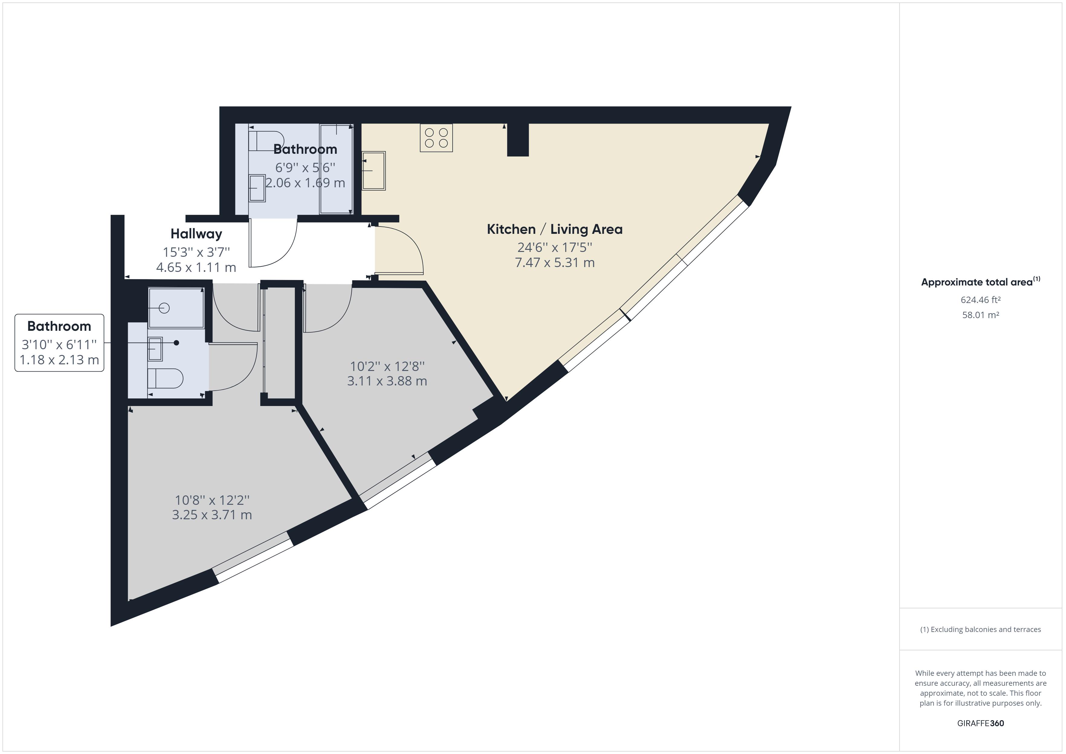 2 bed to rent in Dock Head Road, Chatham Maritime - Property Floorplan