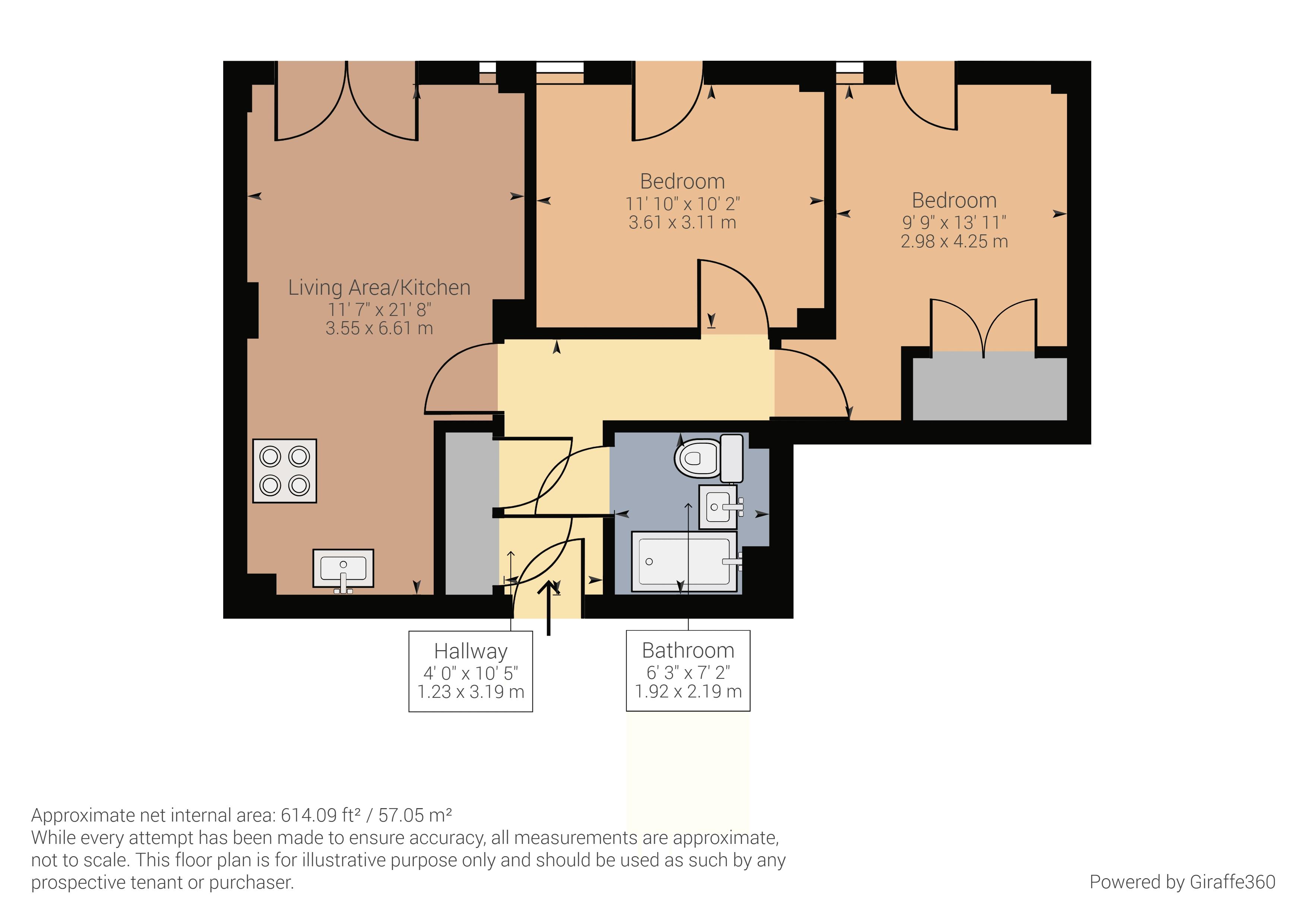 2 bed to rent in Dock Head Road, Chatham Maritime - Property Floorplan