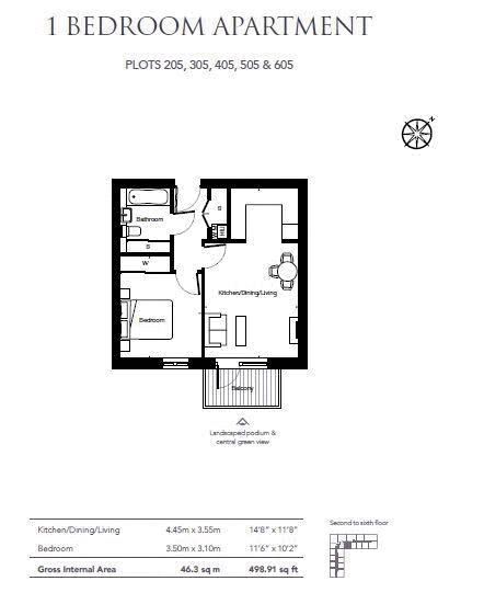 1 bed to rent in Pegasus Way, Gillingham - Property Floorplan