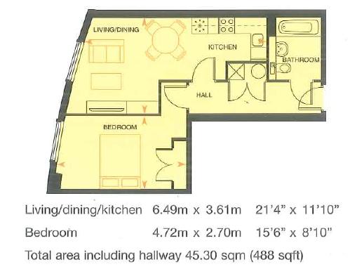 1 bed for sale in Dock Head Road, Chatham - Property Floorplan