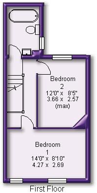 2 bed terraced house to rent in Stamford Park Road, Altrincham - Property Floorplan
