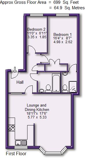 2 bed apartment to rent in Russell Place, Sale - Property Floorplan