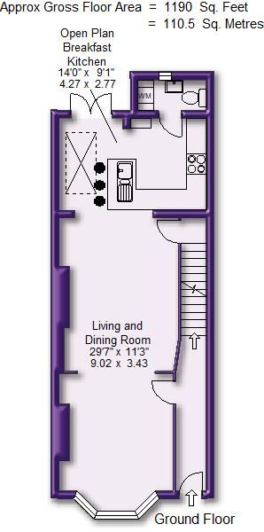 3 bed terraced house to rent in Oxford Road, Altrincham - Property Floorplan