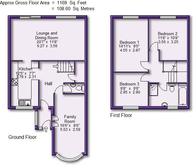 3 bed end of terrace house for sale in Ashford, Sale - Property Floorplan