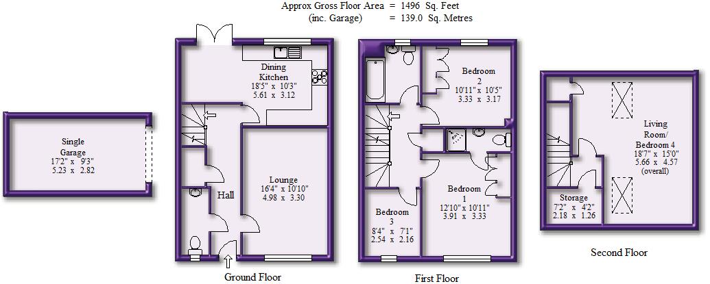 4 bed town house for sale in Riverbrook Road, Altrincham - Property Floorplan
