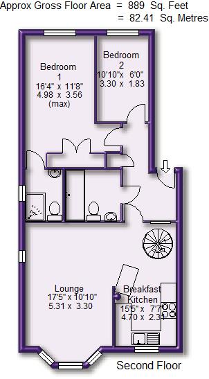 2 bed apartment for sale in Russell Place, Sale - Property Floorplan