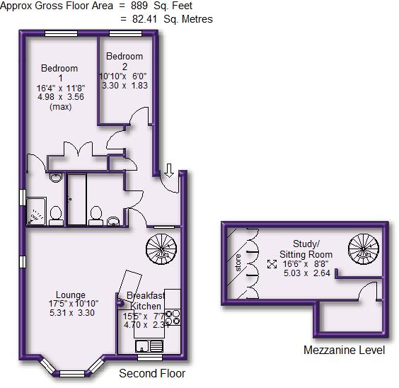2 bed apartment for sale in Russell Place, Sale - Property Floorplan